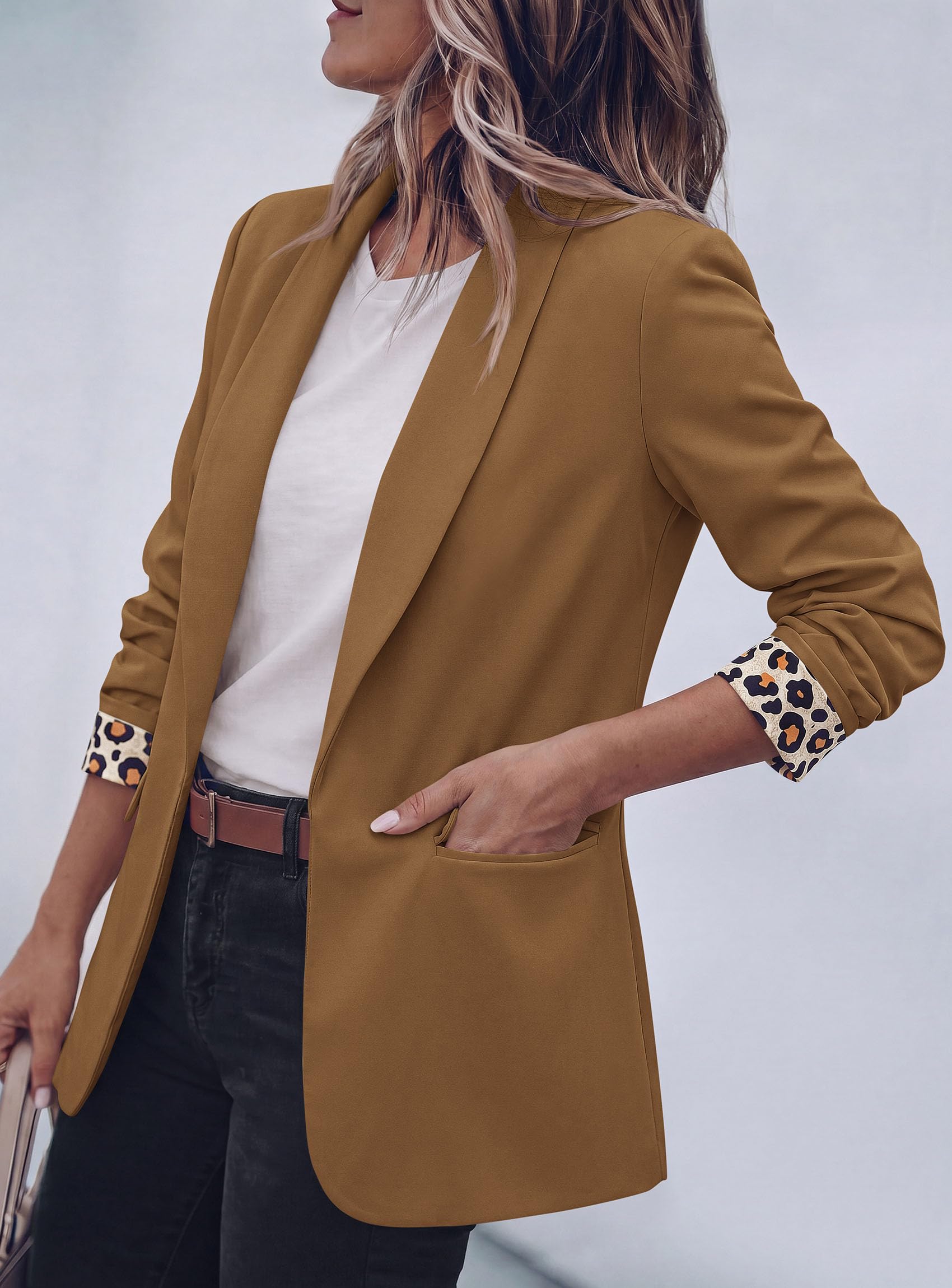 Blazers for Women Business Casual Open Front Lapel Suit Jacket