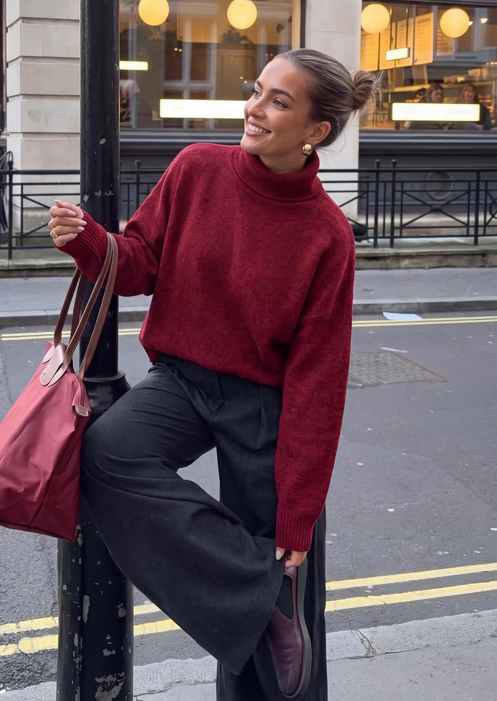 Women's Winter Turtleneck Sweaters Oversized Warm Pullover