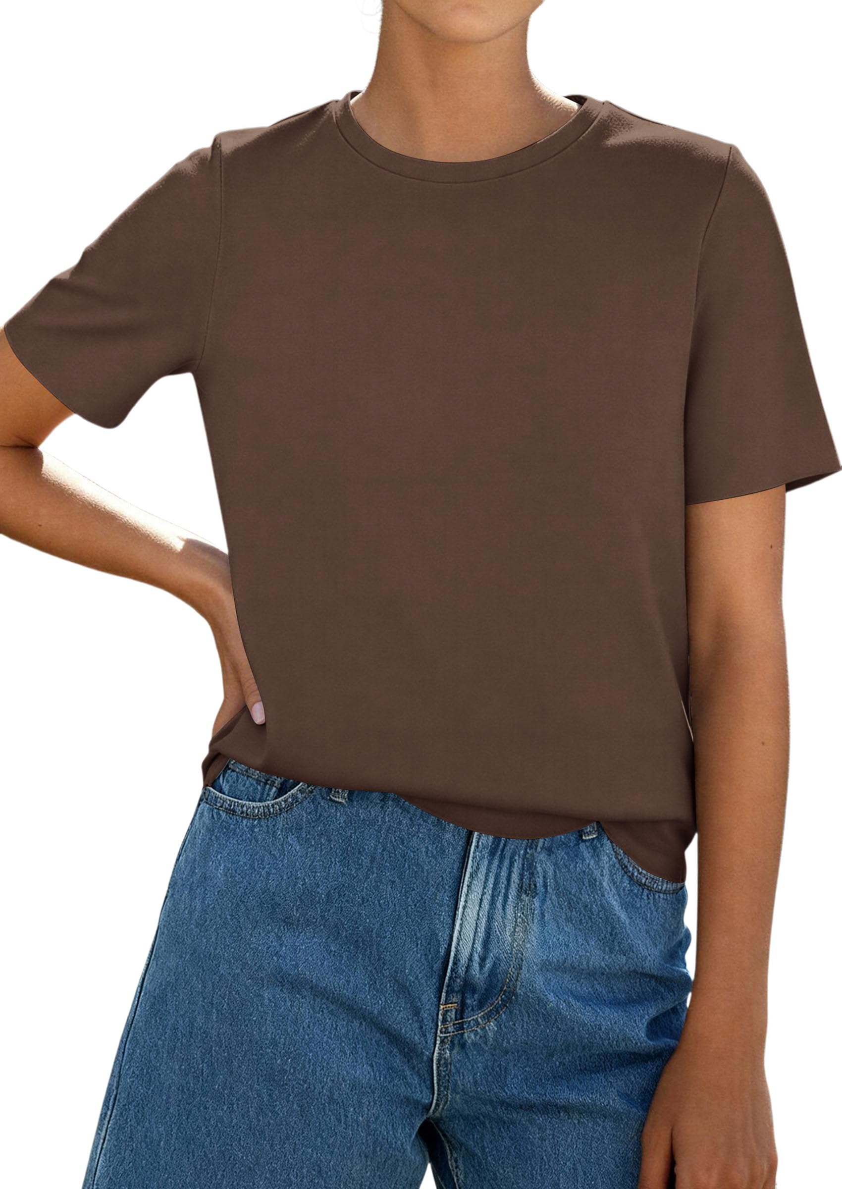 Women's Short Sleeve Cotton Tops Summer Casual T-Shirt 2026