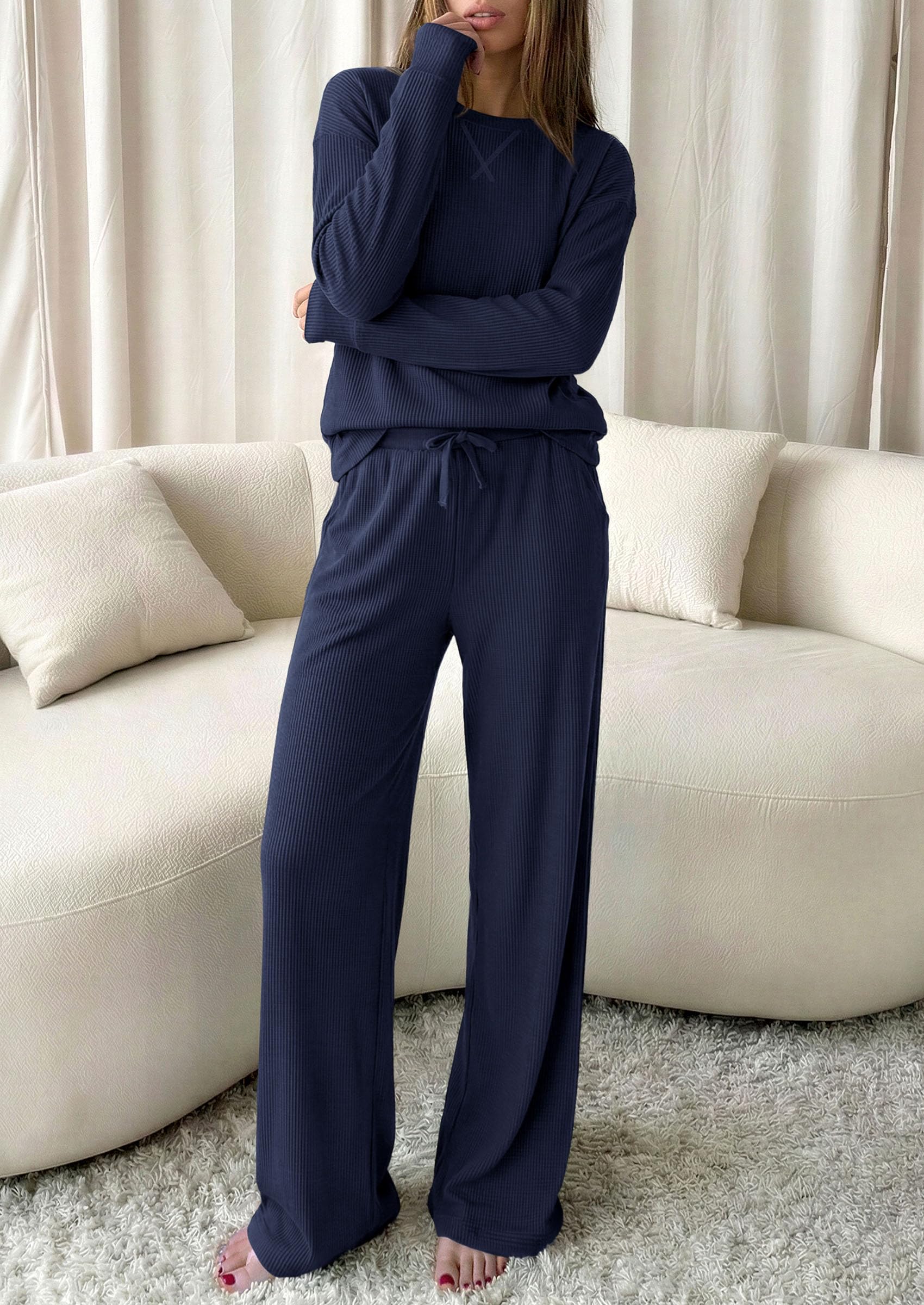 Women Matching Lounge Sets Fall 2 Piece Airport Travel Outfit
