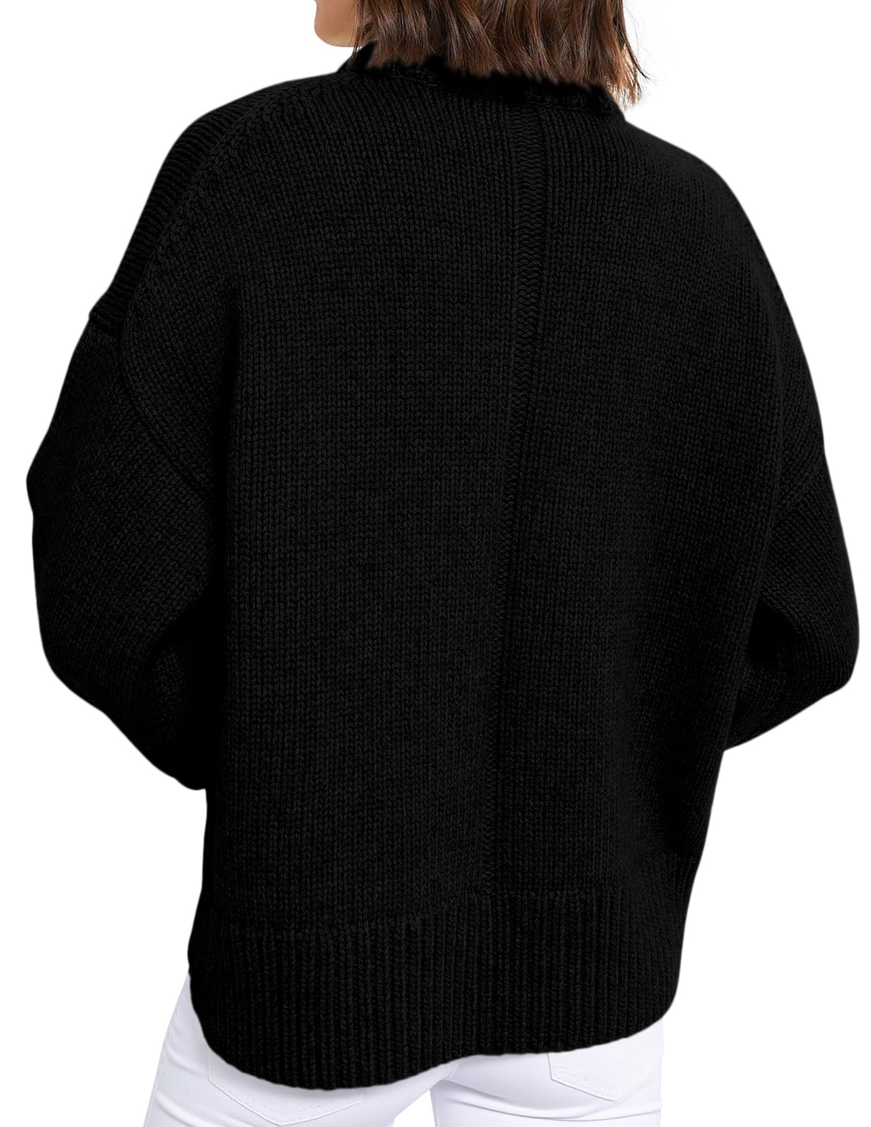 Casual Rollneck Sweater Womens Fall Fashion 2026 Black,L