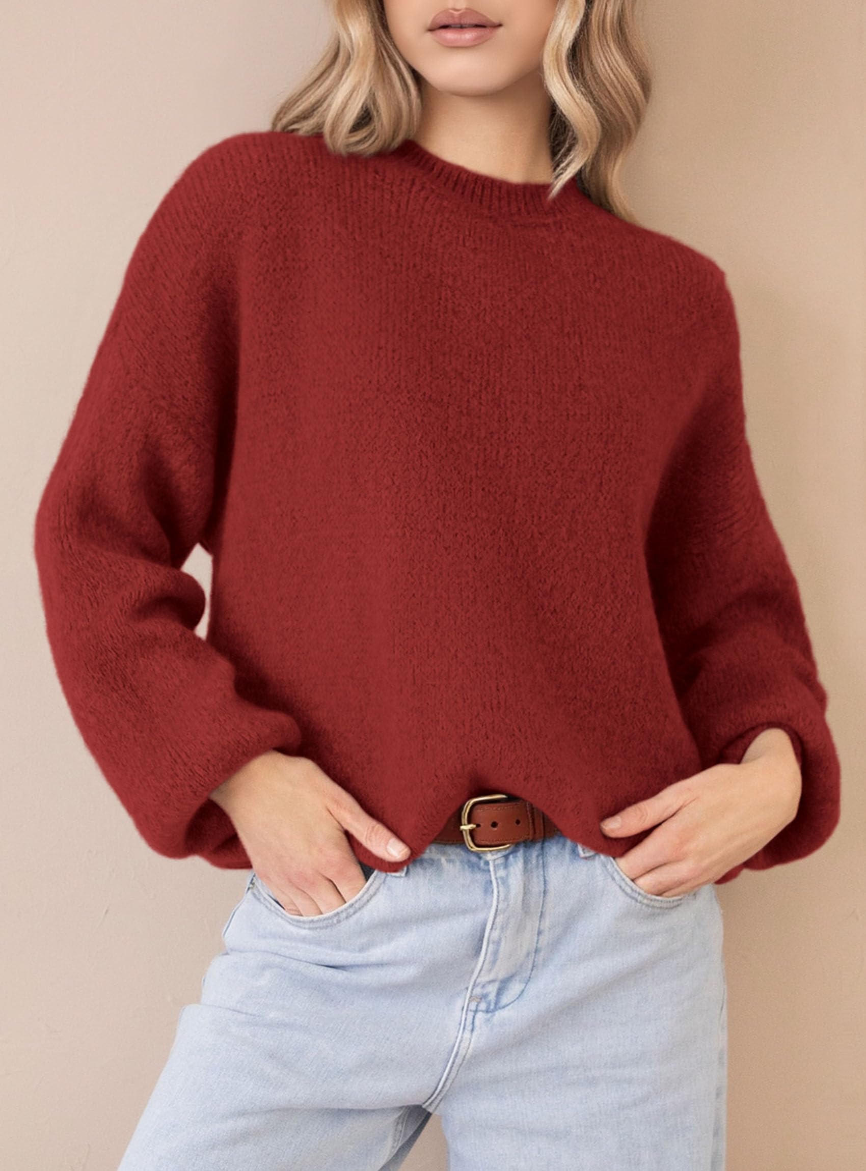 Women's Fall Oversized Holiday Sweaters (Red,S)