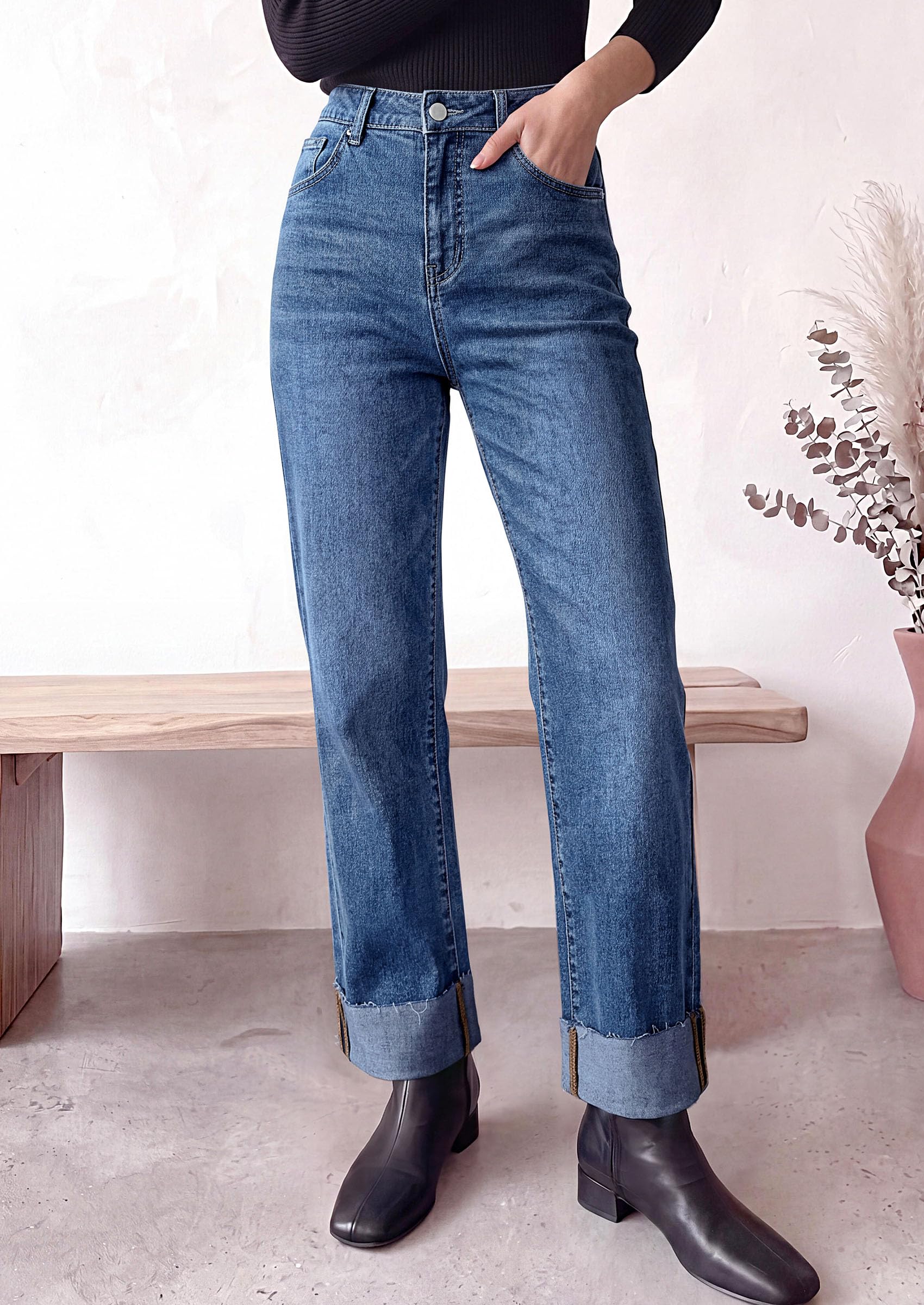 Women's Baggy Denim Jeans Wide Leg Pants Ashleigh Blue 4