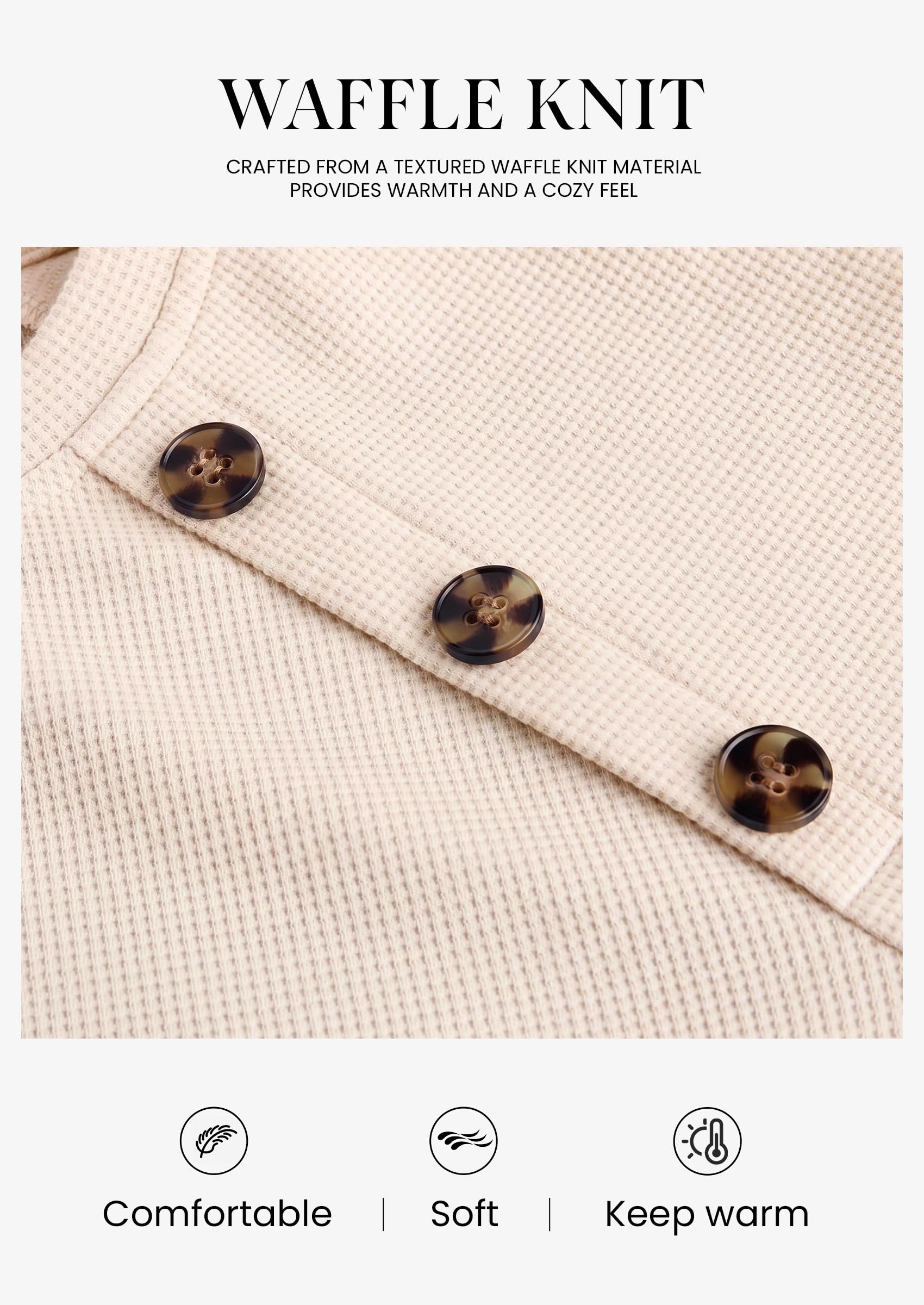 Fall Long Sleeve Waffle Knit Shirts for Women Loose Tunic Tops