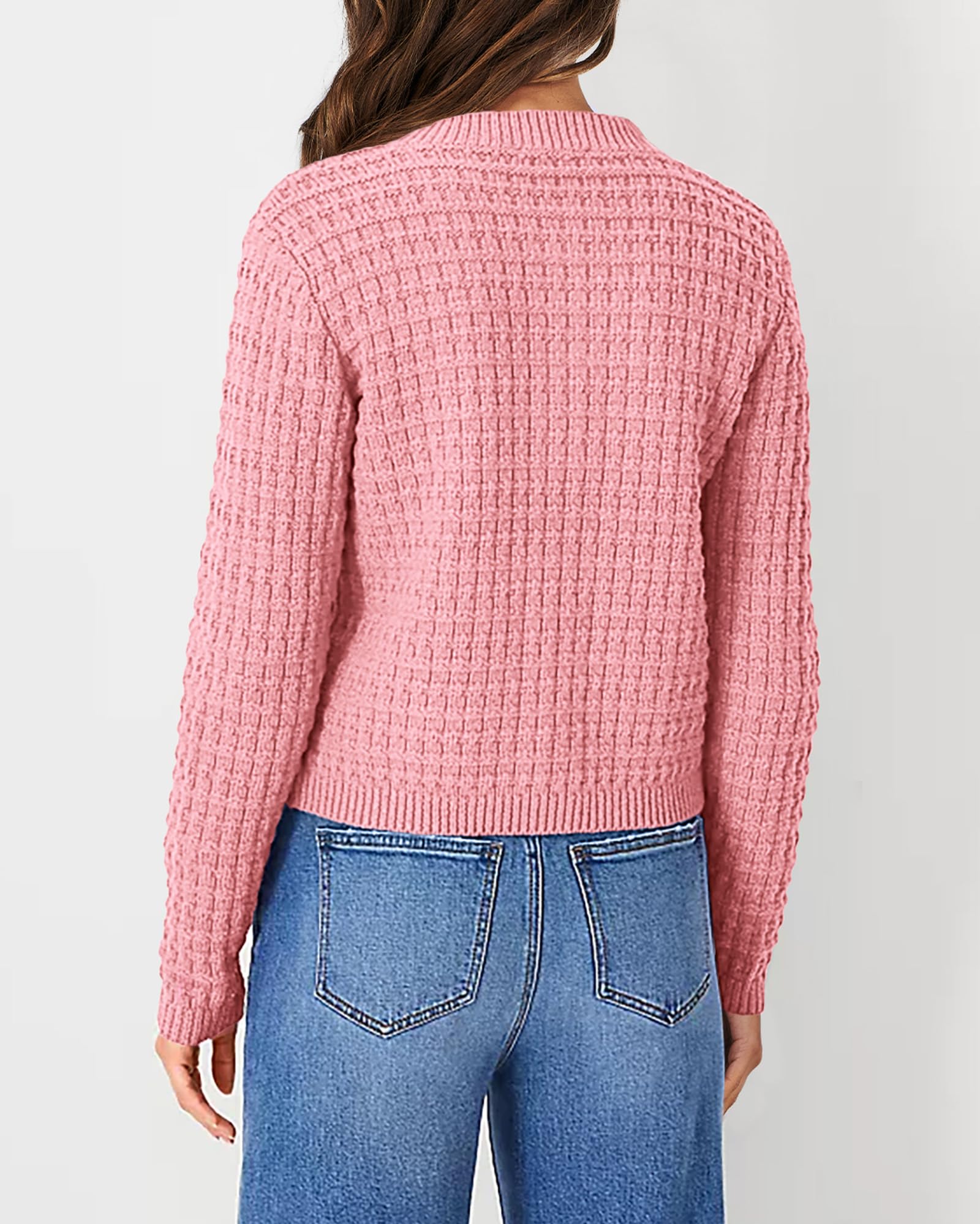 Women's Fall Lightweight Cardigan Sweaters Pink