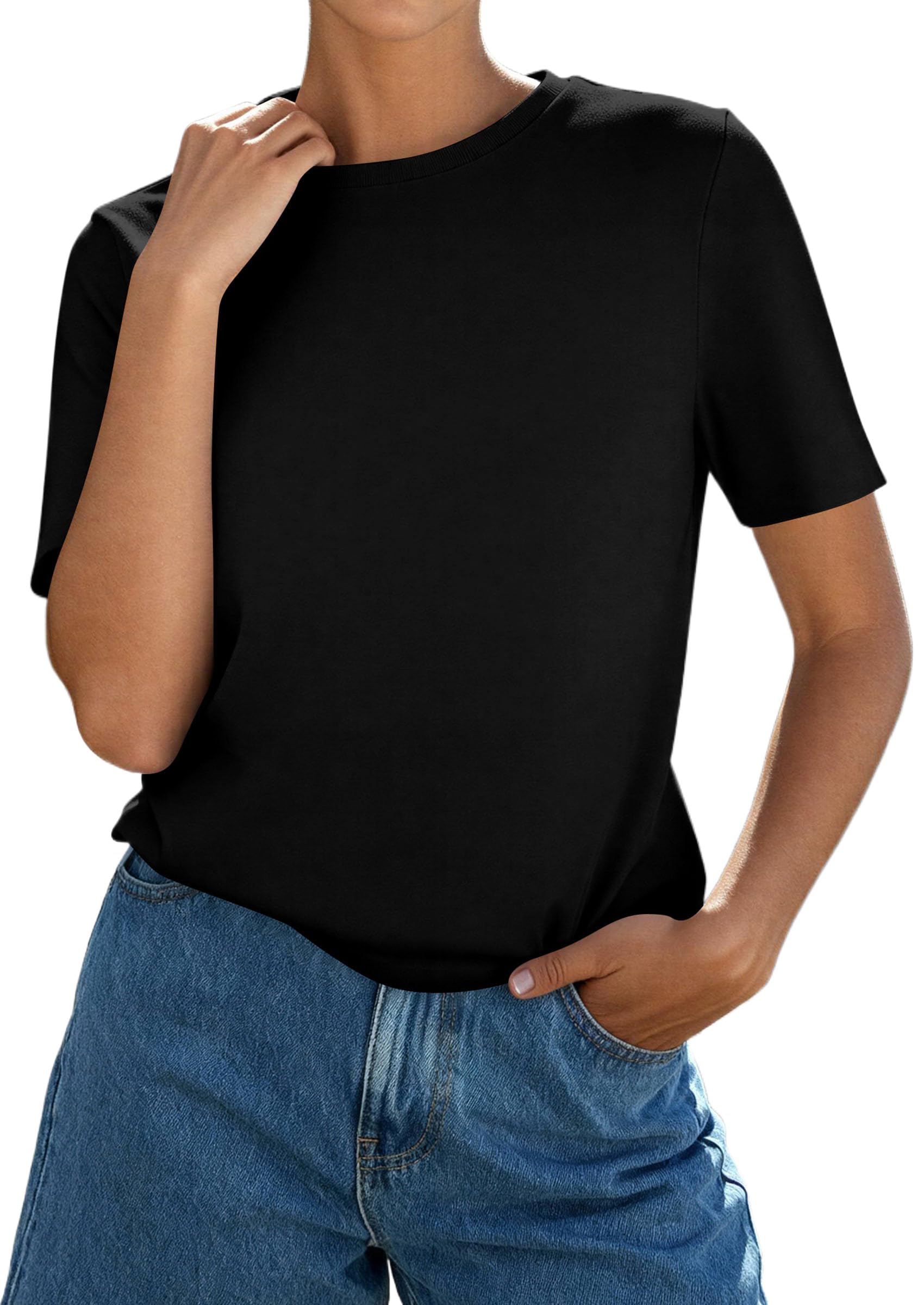 Women's Short Sleeve Cotton Tops Summer Casual T-Shirt 2026