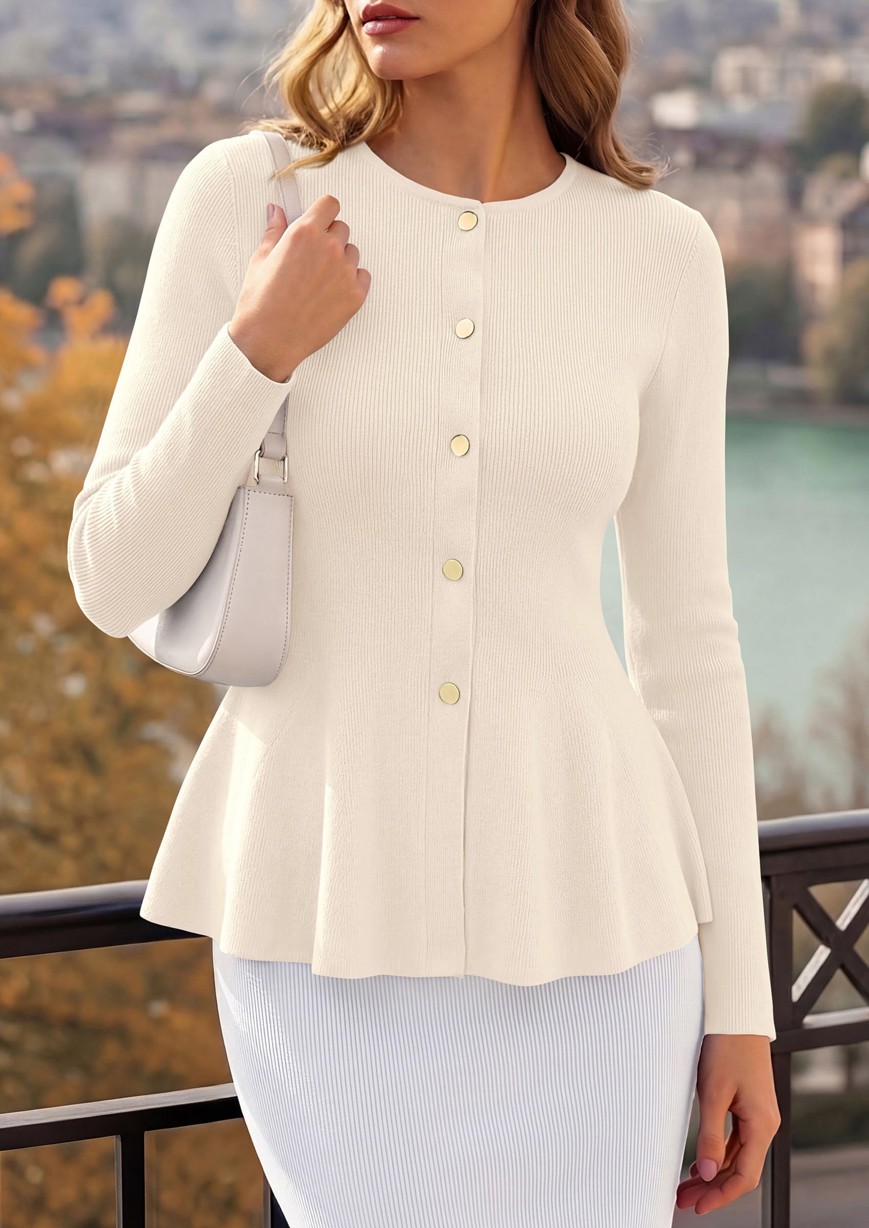 Women's Fall Lightweight Cardigan Sweaters, Beige,S