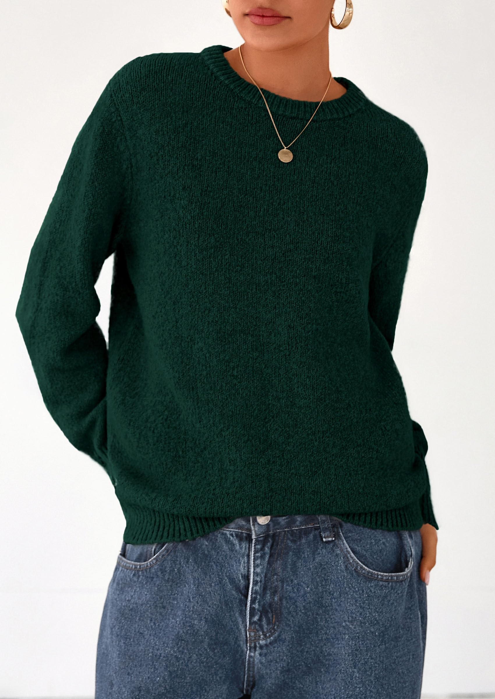 Fall Sweaters for Women Cozy Casual Pullover Ribbed Knit Tops