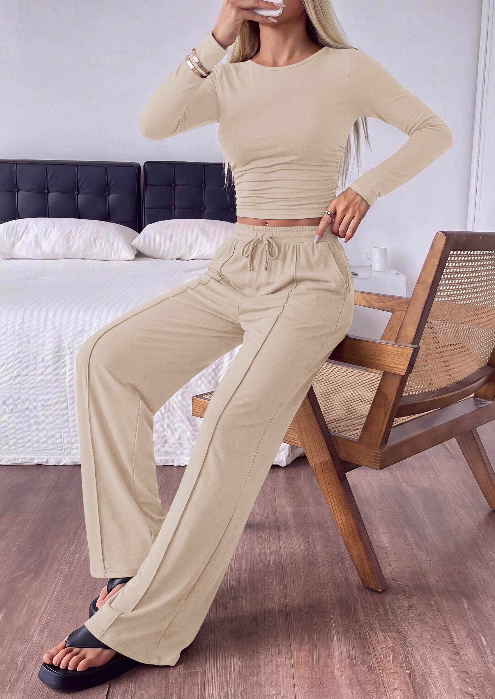 Womens 2 Piece Lounge Sets Fall Fashion Airport Travel Outfits