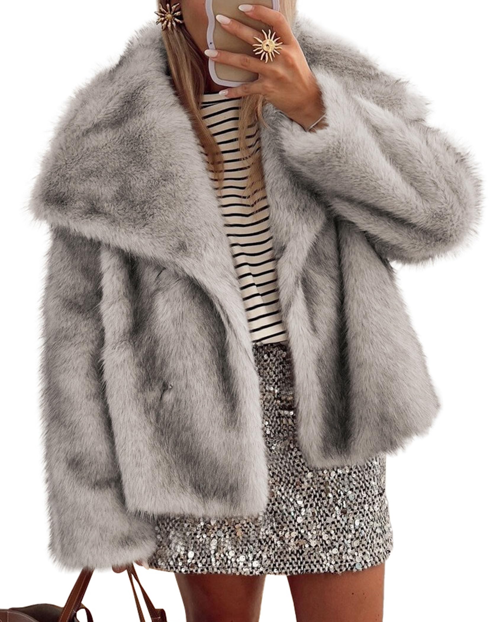 Womens Winter Coats Faux Fur Oversized Jackets