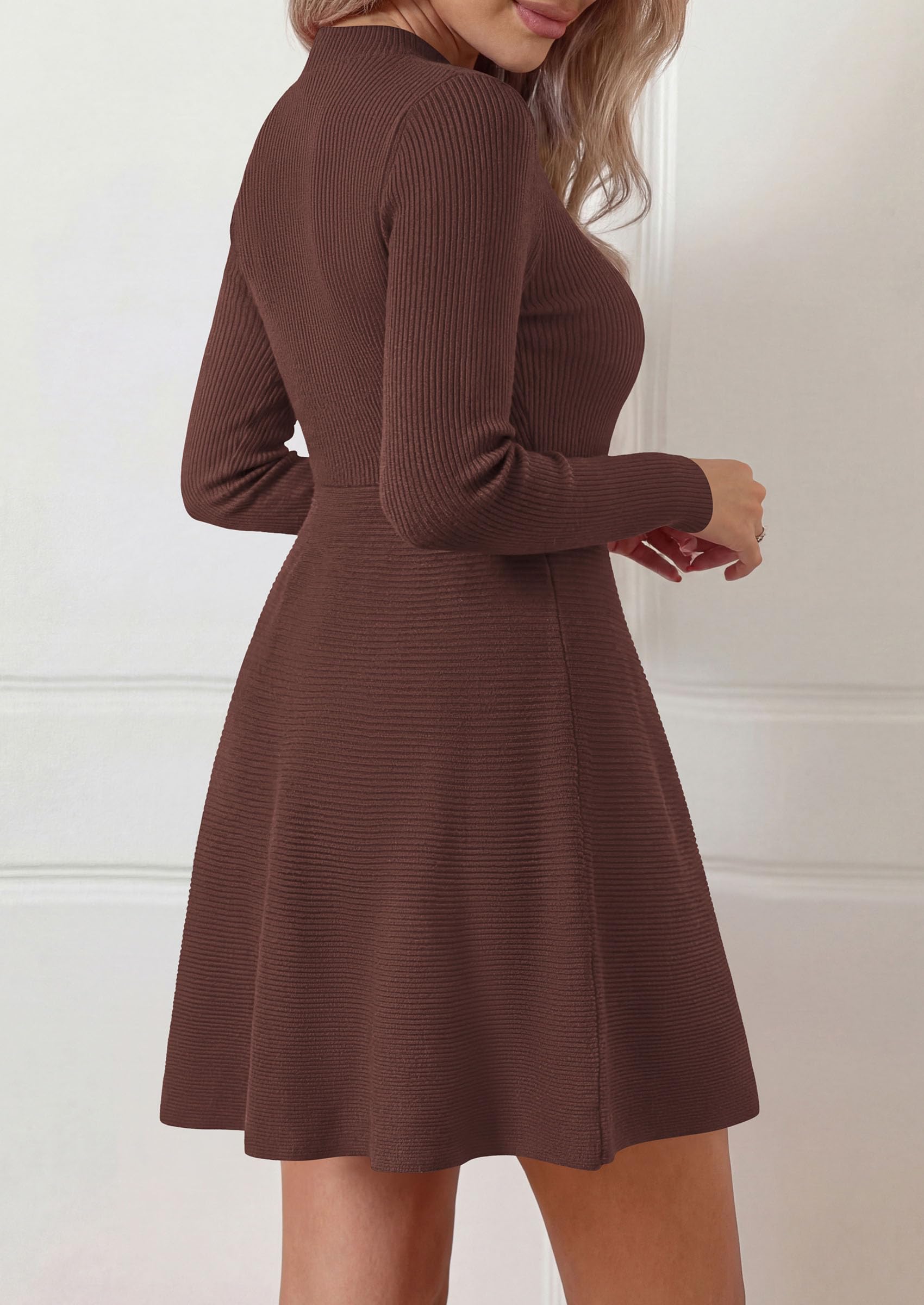 Women's Knit A Line Short Sweater Dress for Fall Wedding Guest