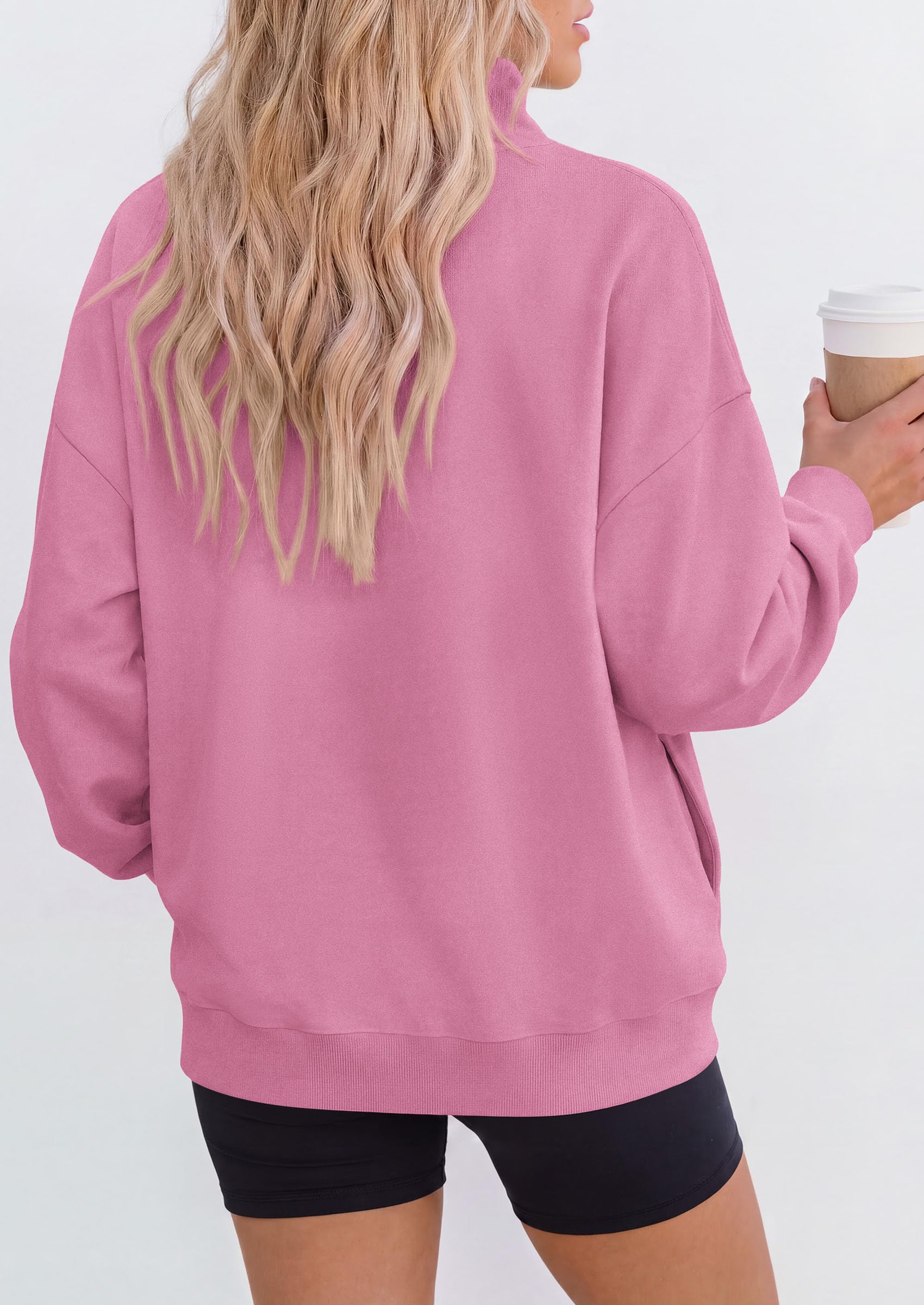 Womens Mock Neck Sweatshirt Oversized Pullover Fall Outfits