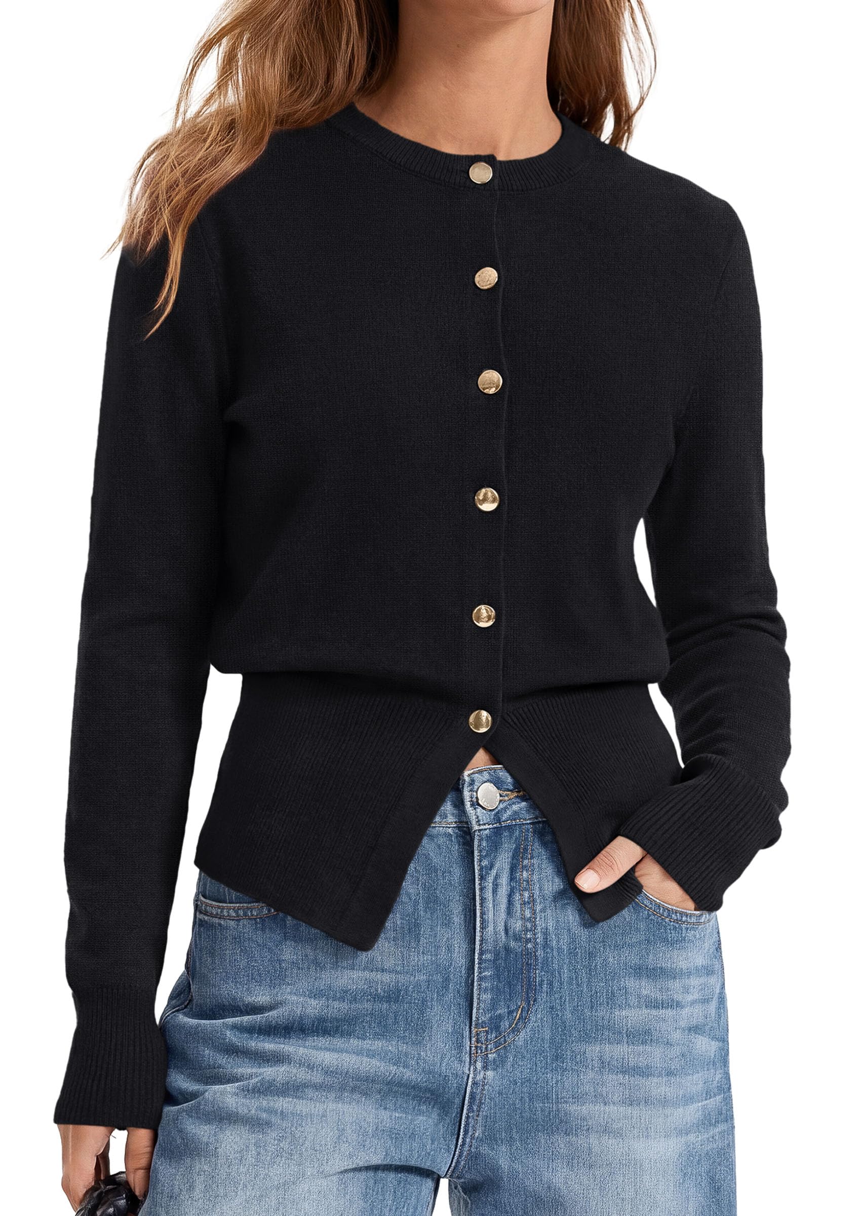 Womens Fall Fashion Knit Cardigan Sweaters Cinched Waist Tops