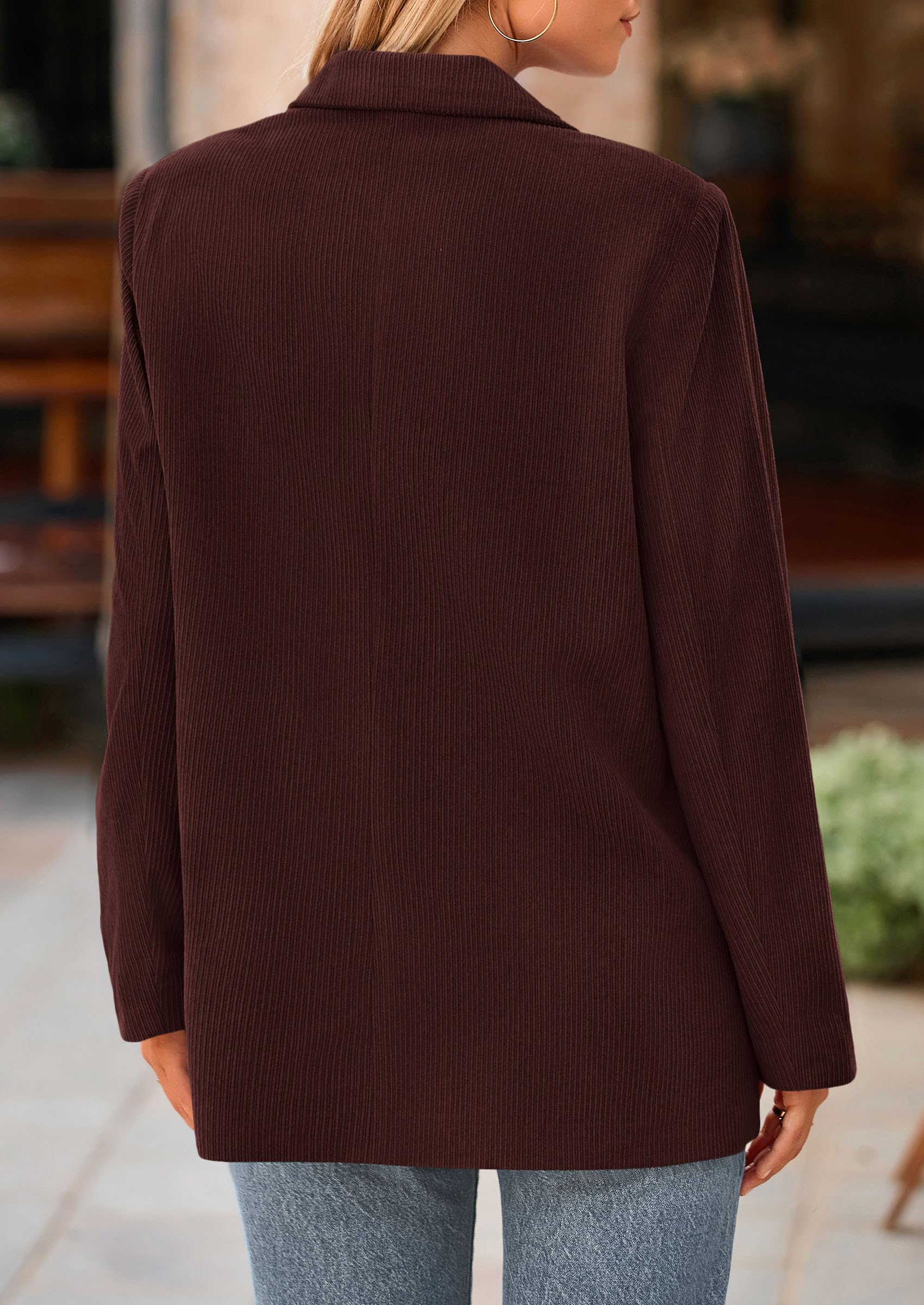Women's Winter Corduroy Blazers Jackets (Wine Red,S)