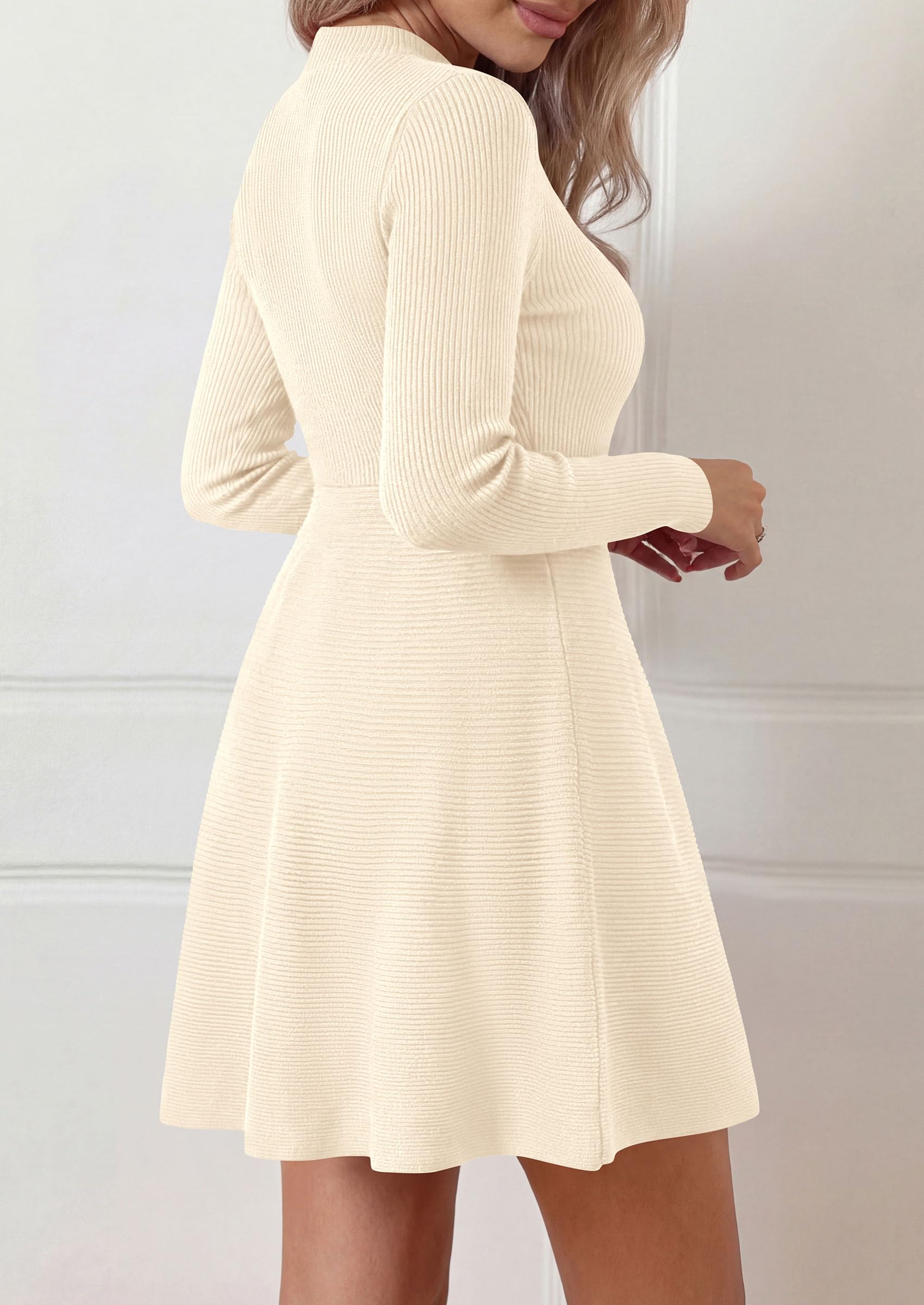 Women's Knit A Line Short Sweater Dress for Fall Wedding Guest