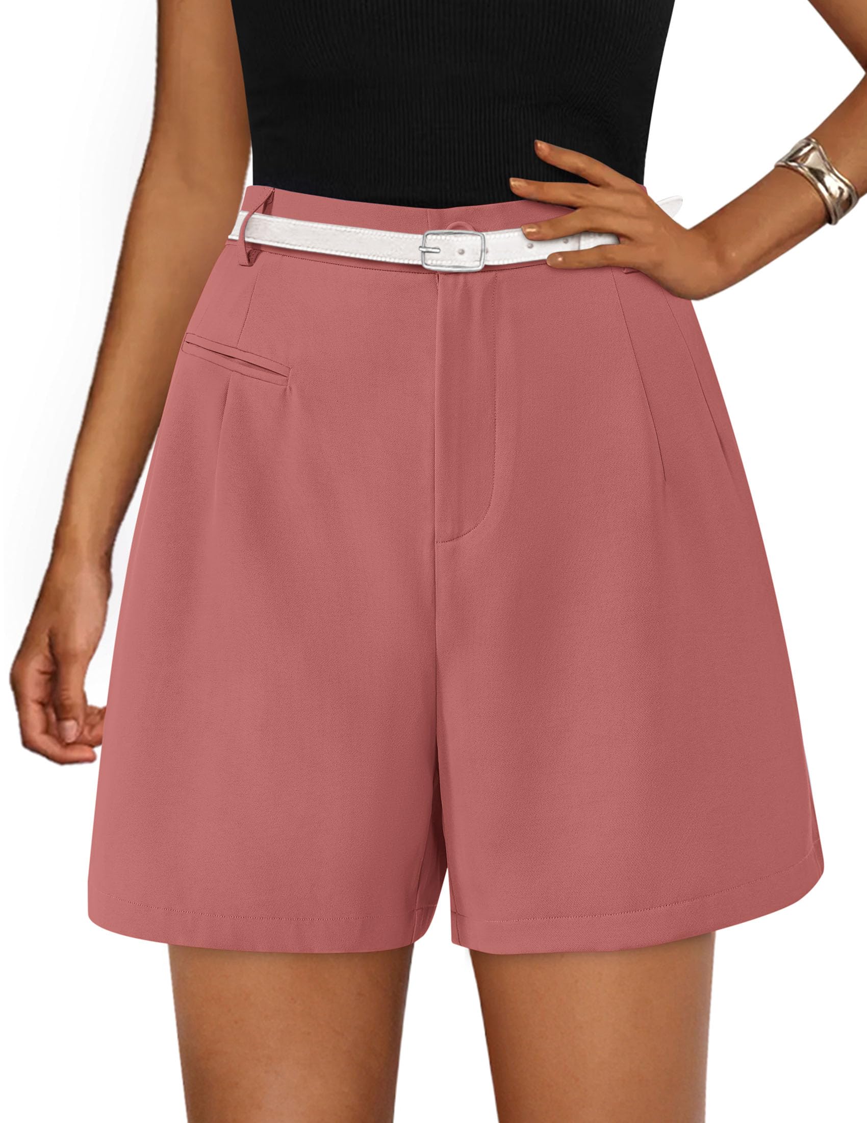 Women's Summer Shorts Business Casual Outfits,Pink,S