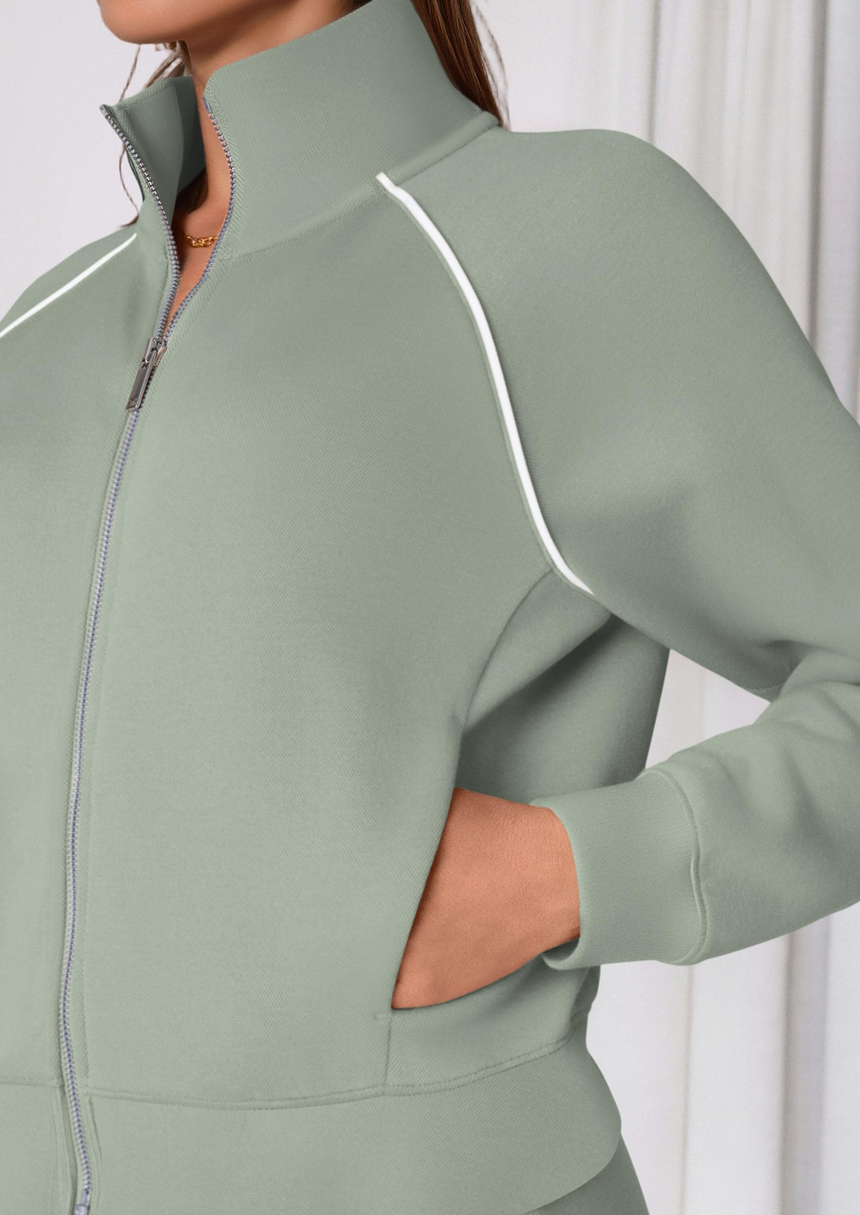 Women's 2 Piece Outfits Sweatsuits Lounge Sets,Sage Green,S