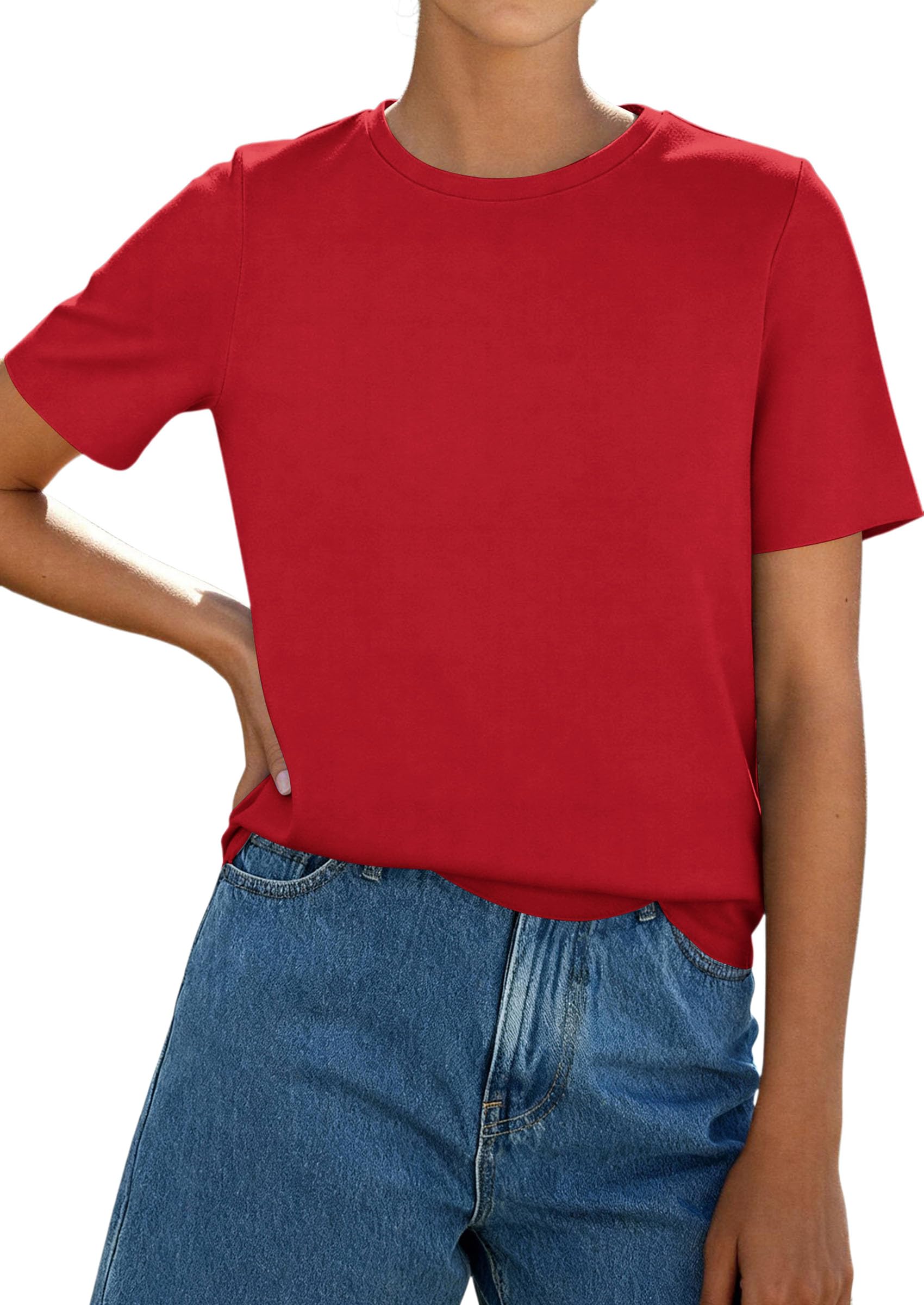 Women's Short Sleeve Cotton Tops Summer Casual T-Shirt 2026