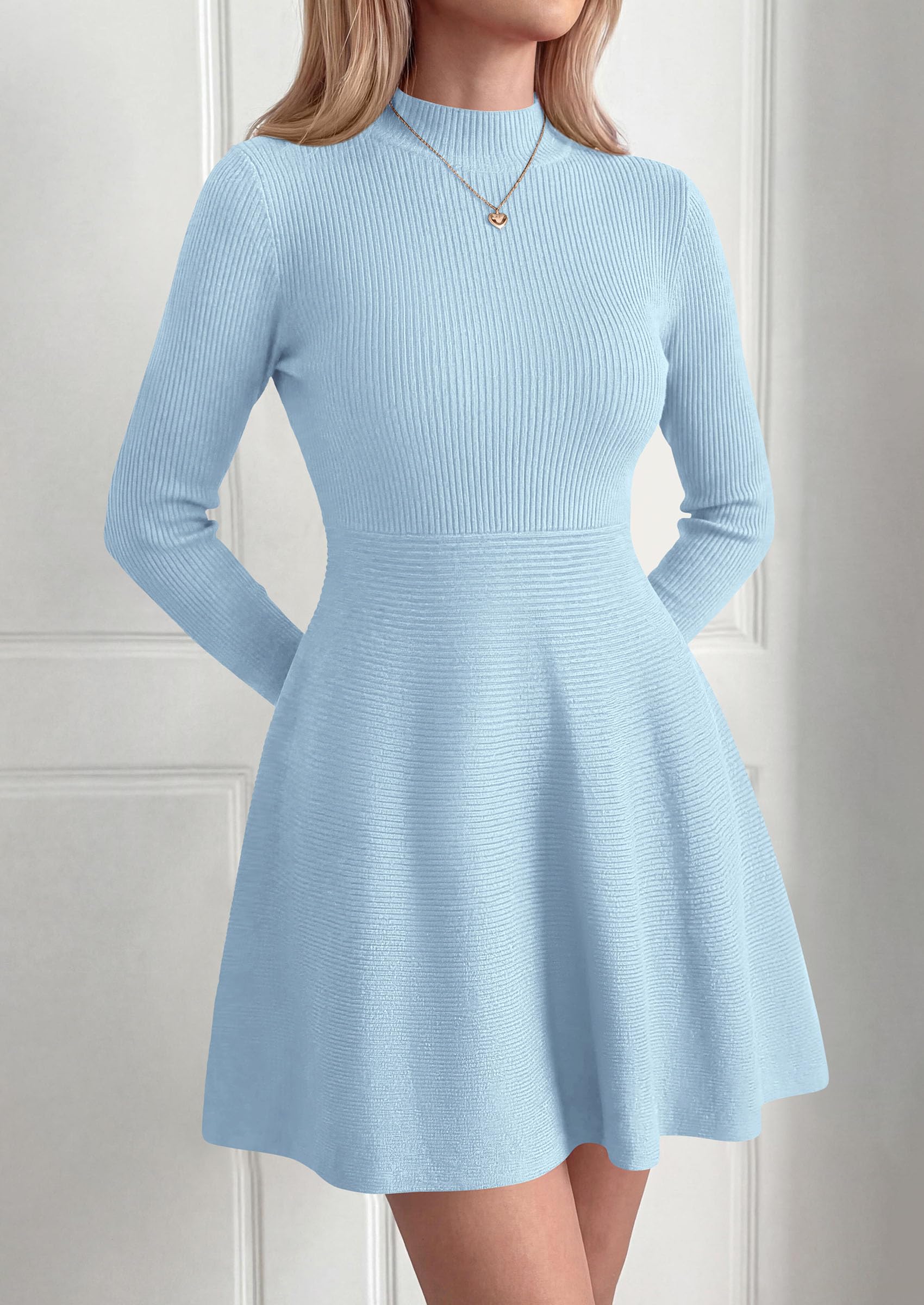 Women's Knit A Line Short Sweater Dress for Fall Wedding Guest