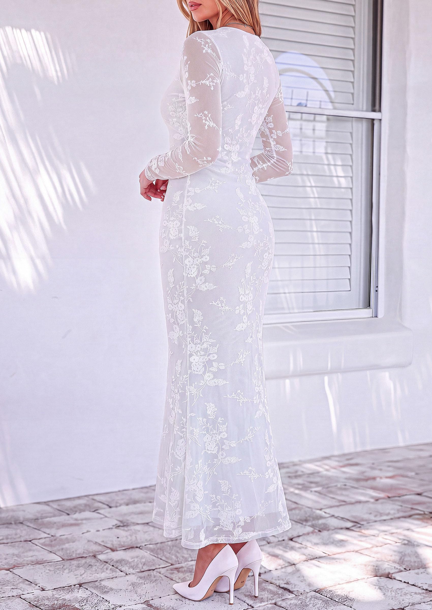 Women's Formal Floral Maxi Dress Fall Wedding Guest Dresses