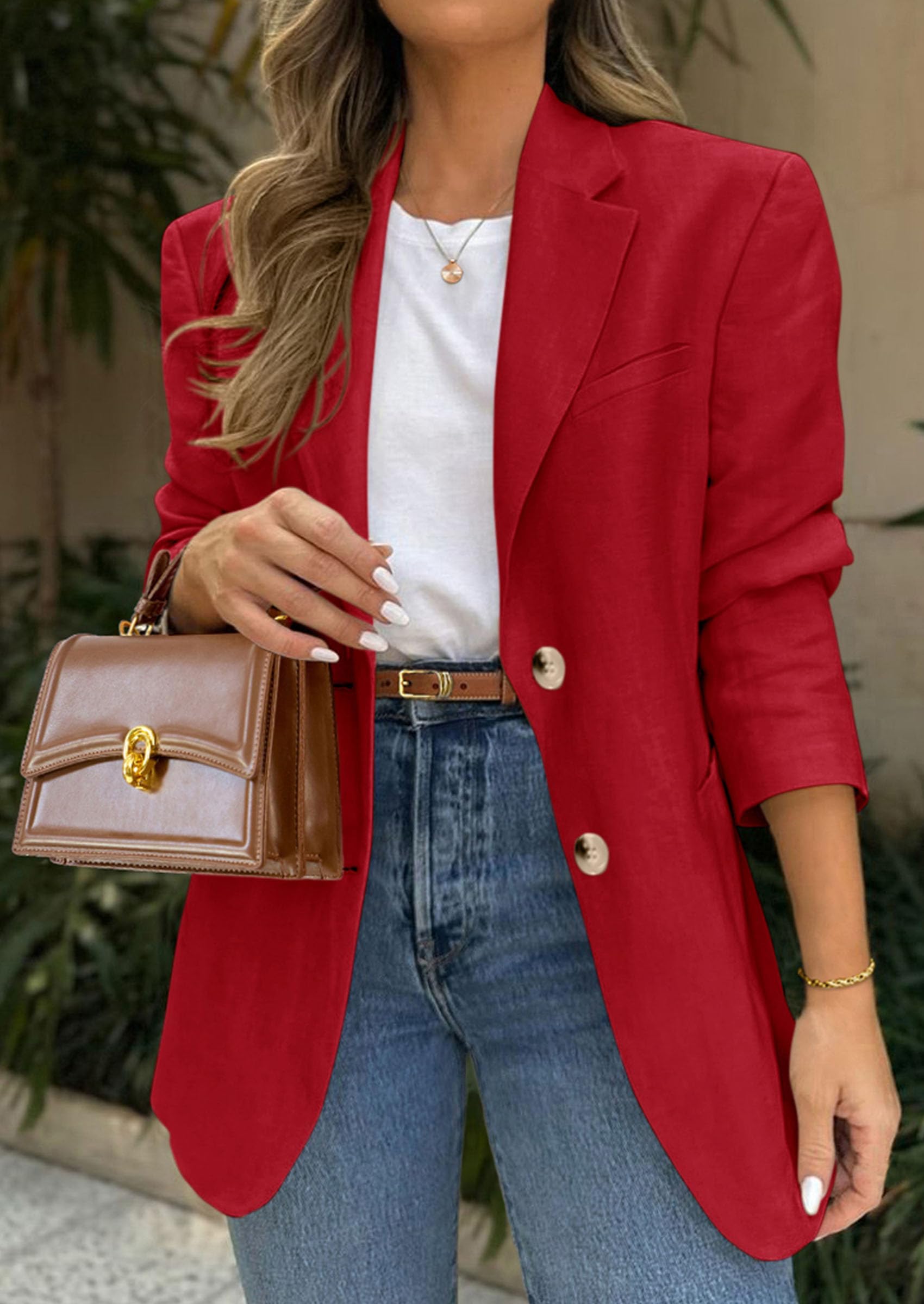 2026 Blazers for Women Business Casual,Red,XS