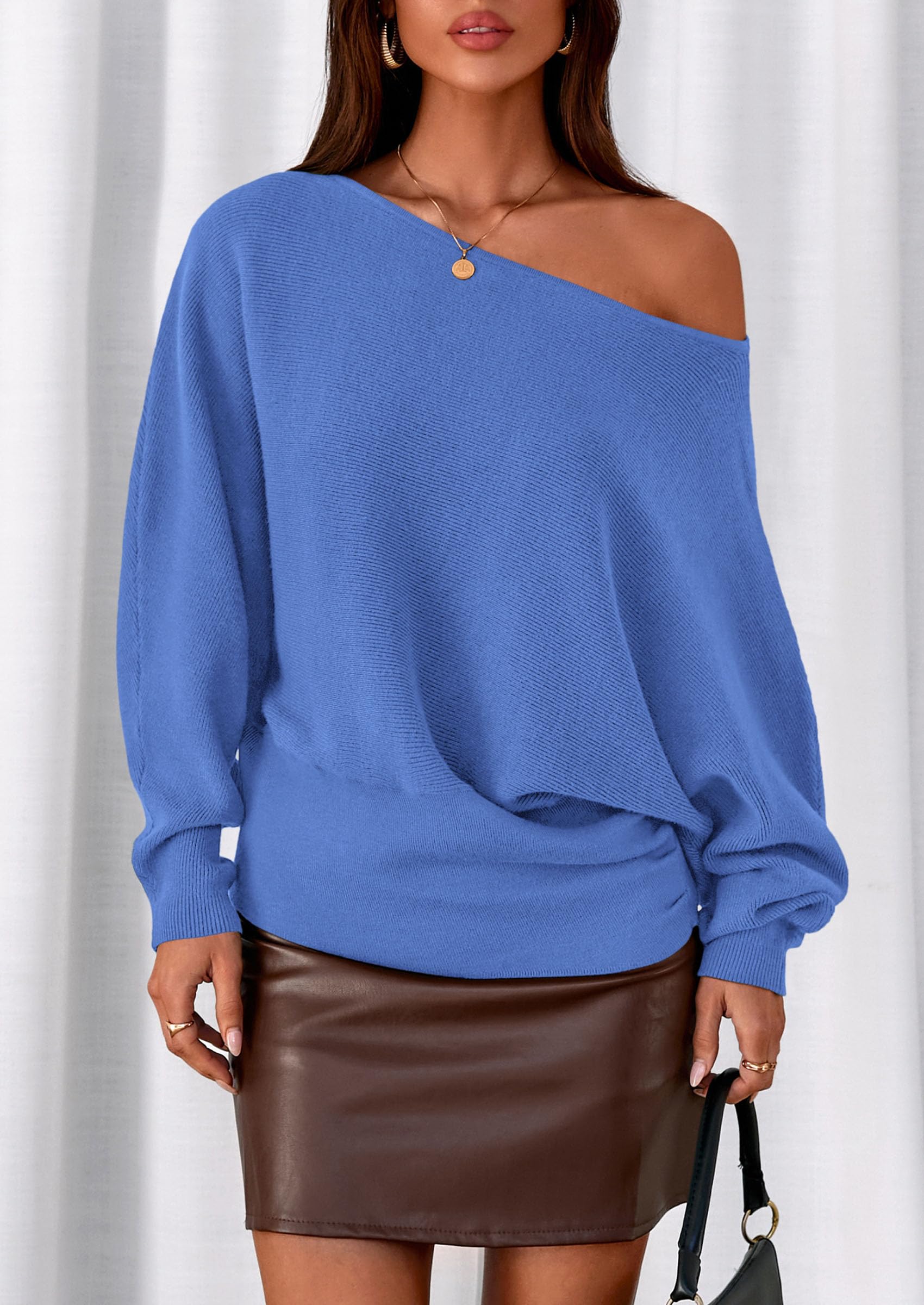 Women's Off the Shoulder Sweater Trendy Fall Going Out Tops