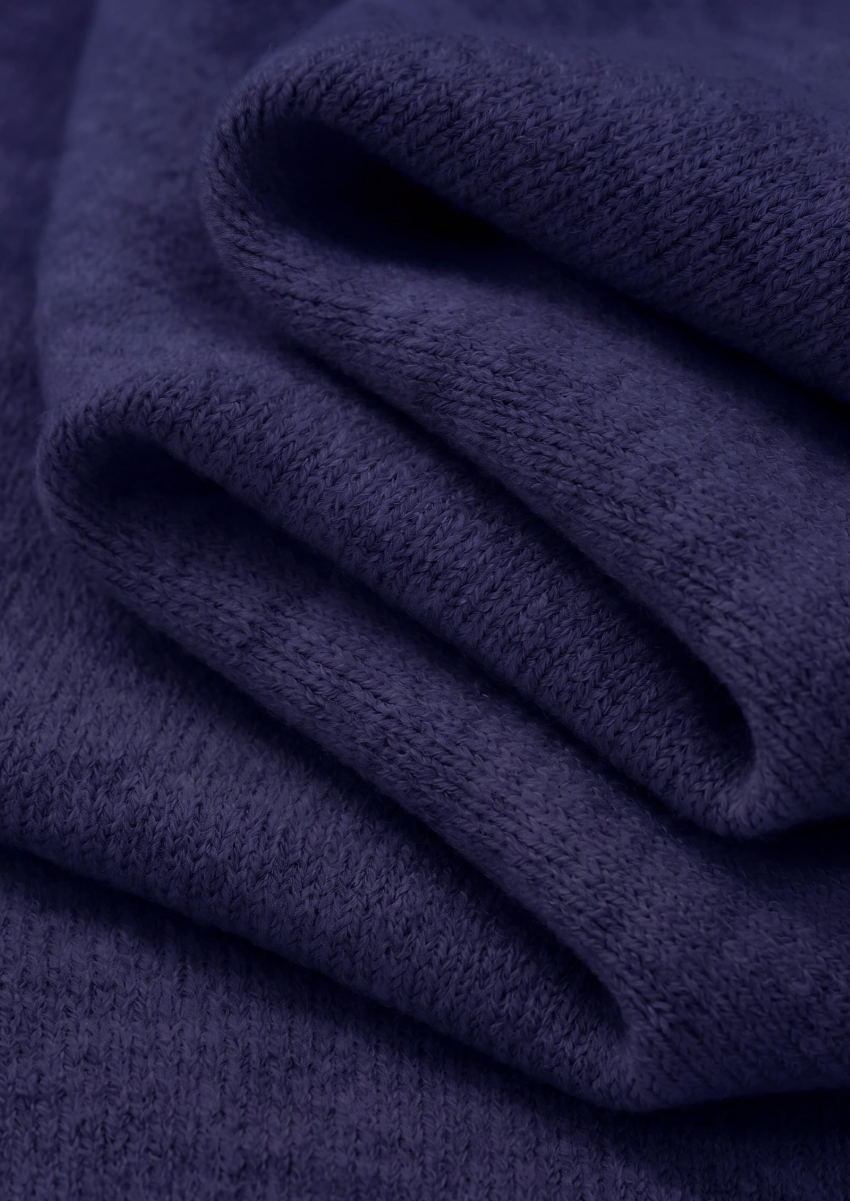 Women's Cozy Sweaters Fall Fashion V Neck Tops Navy Blue,S