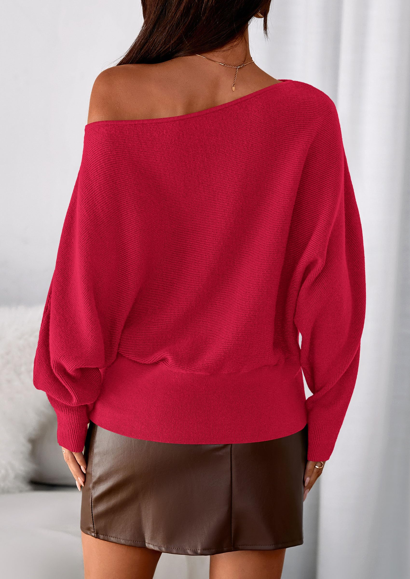 Women's Off the Shoulder Sweater Trendy Fall Going Out Tops