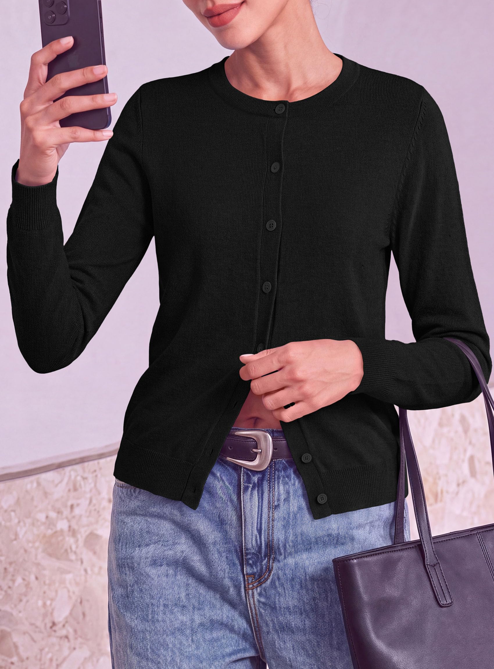 Lightweight Cardigans for Women Knit Button Up Fall Sweaters