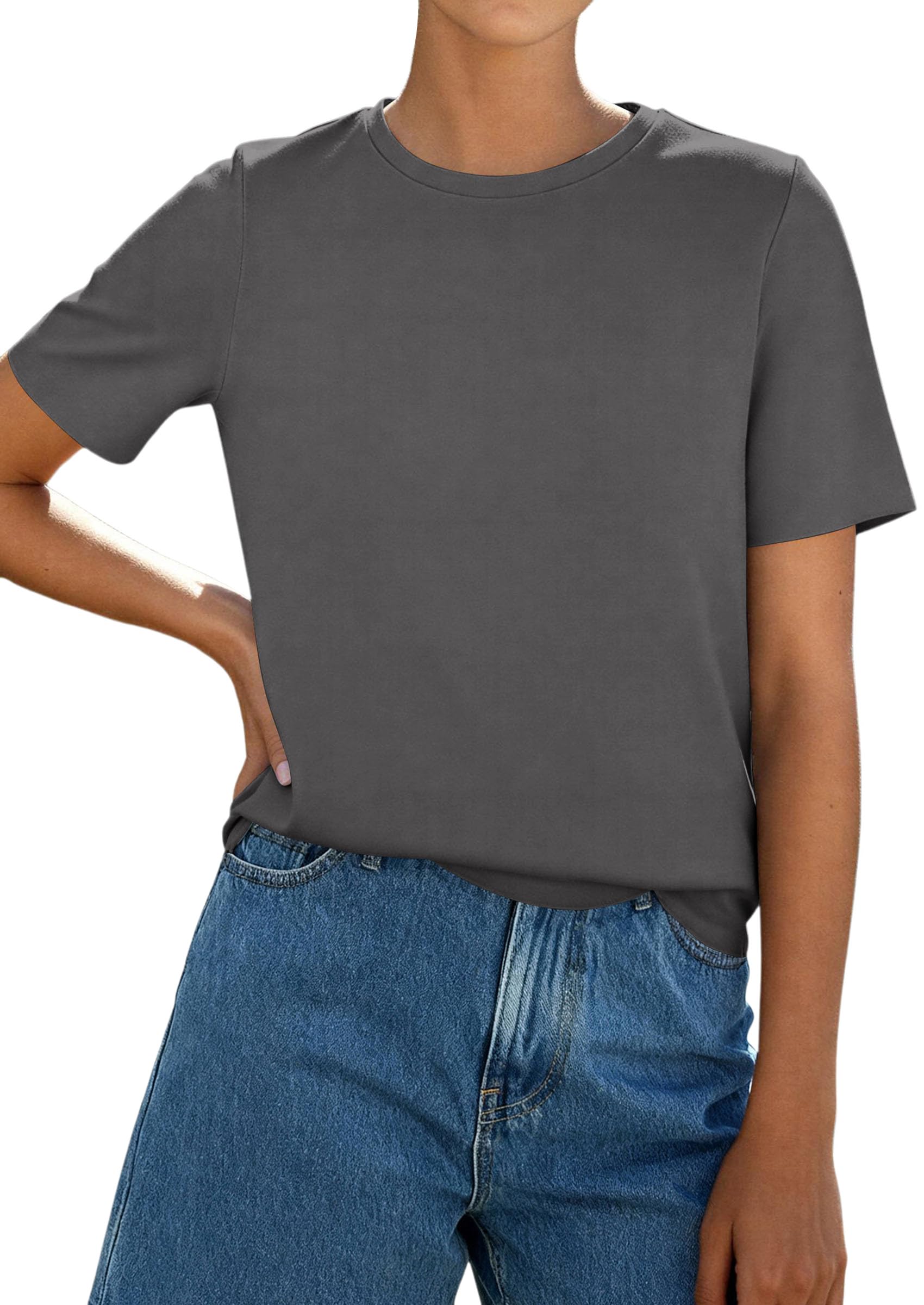 Women's Short Sleeve Cotton Tops Summer Casual T-Shirt 2026