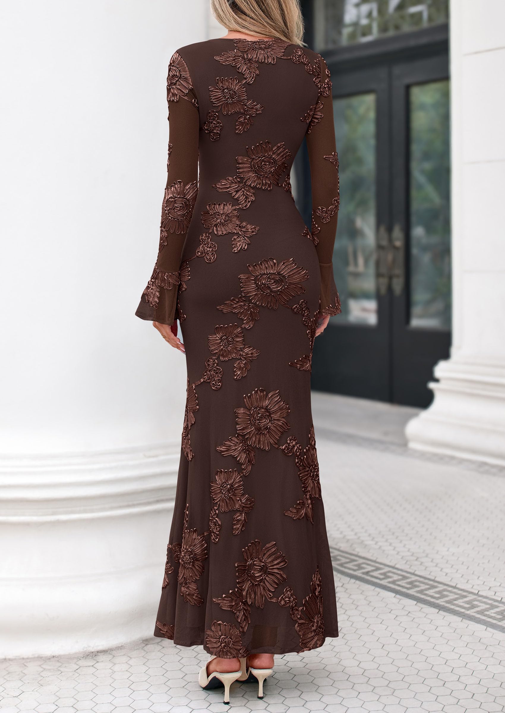 Women's Formal Floral Maxi Bodycon Wedding Guest Dresses 2026