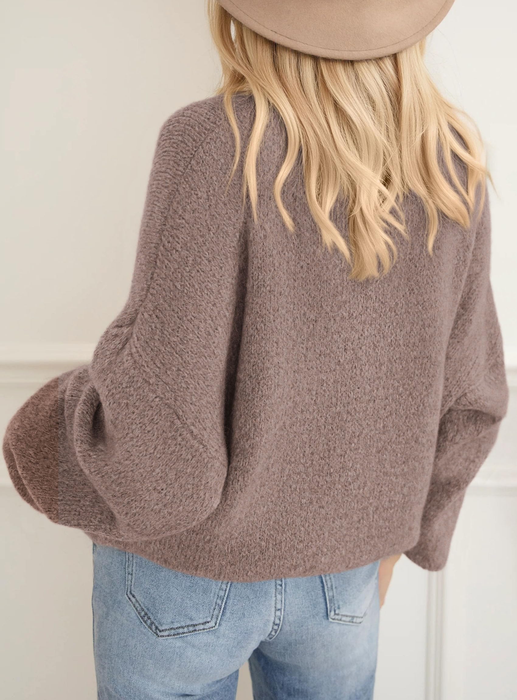 Women's Fall Oversized Holiday Sweaters (Light Coffee,S)