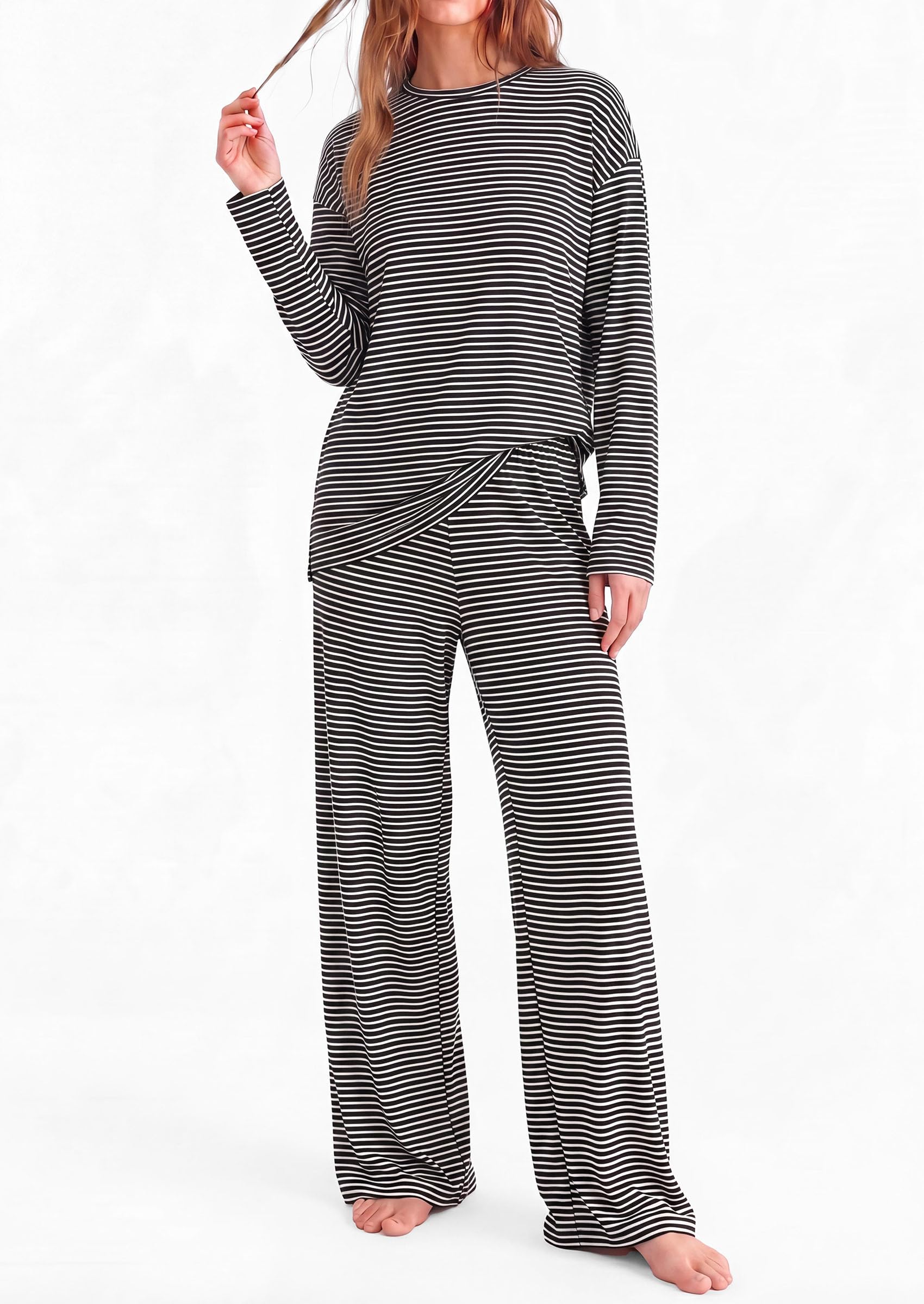 Lounge Sets for Women Fall Striped Matching Comfy Pajama Sets