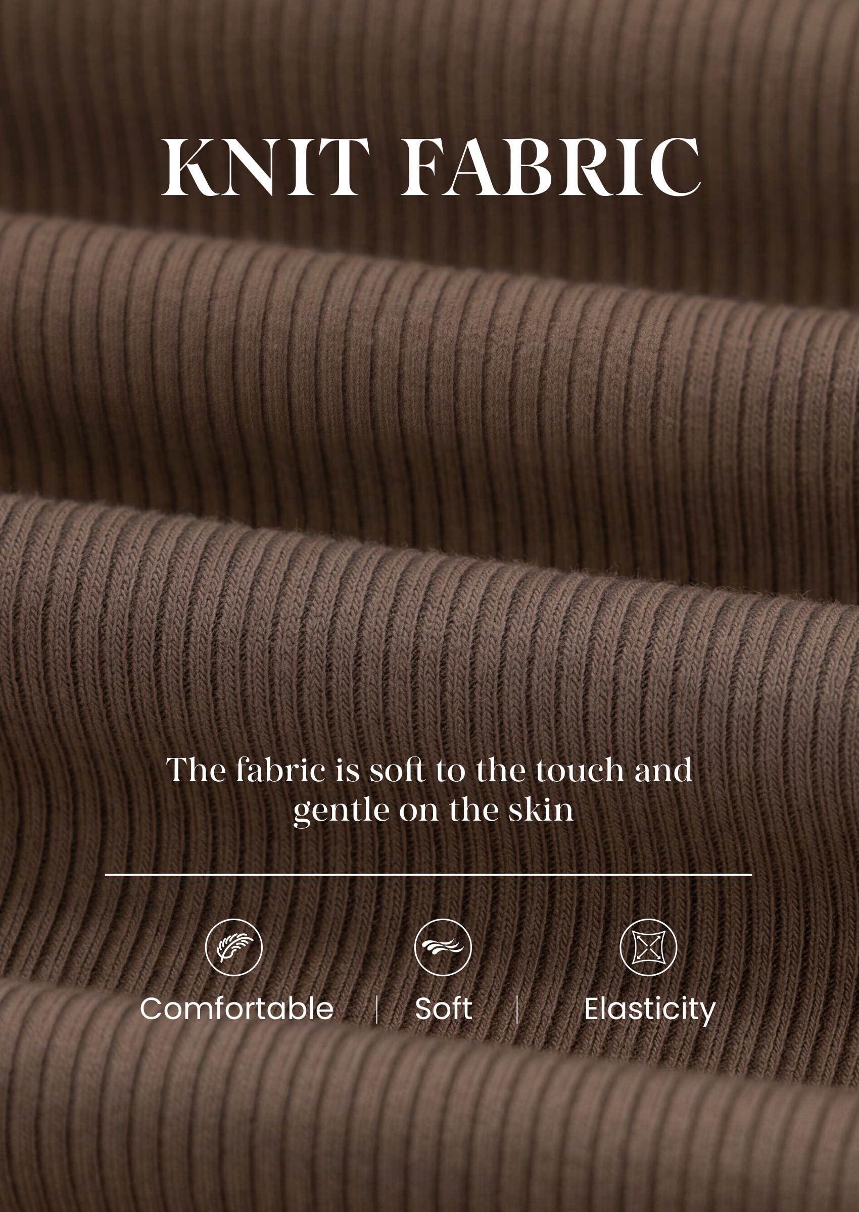 Womens Long Sleeve Ribbed V Neck Knit Shirts(Coffee,XXL)