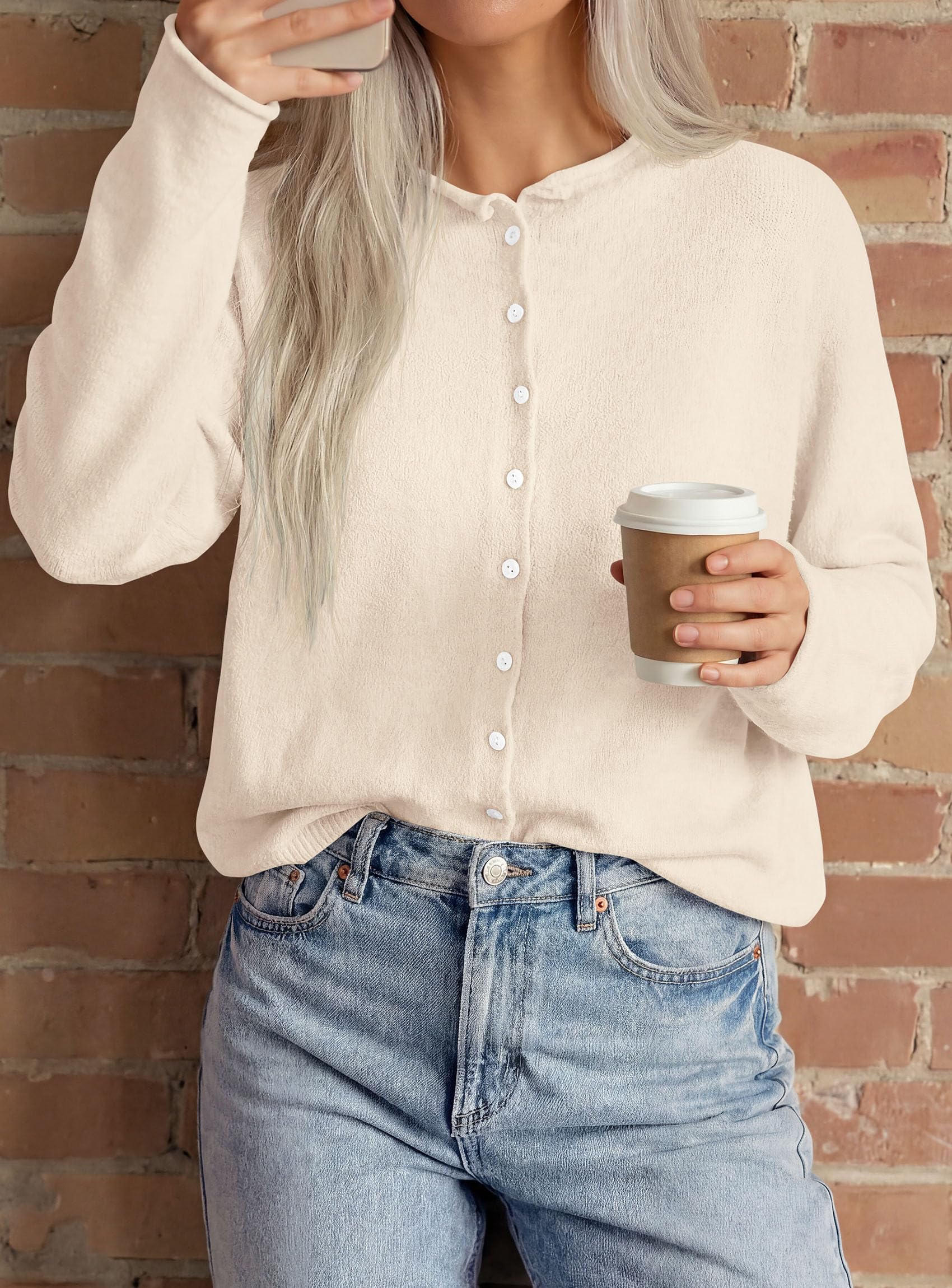 Button Up Cardigan for Women Knit Oversized Fall Sweaters