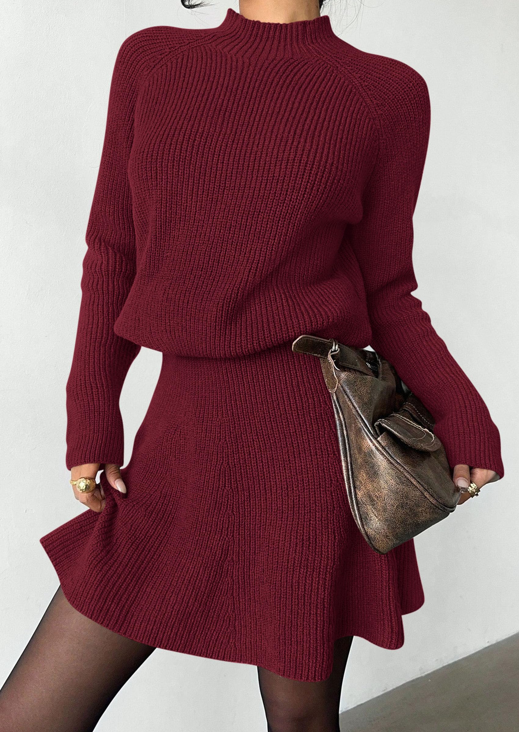 Women's Fall 2 Piece Outfits Matching Sweater Skirt Sets