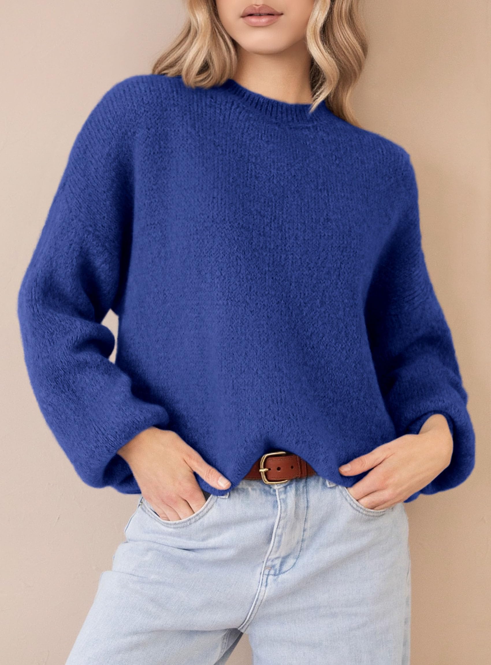 Women's Fall Oversized Holiday Sweaters (Royal Blue,S)