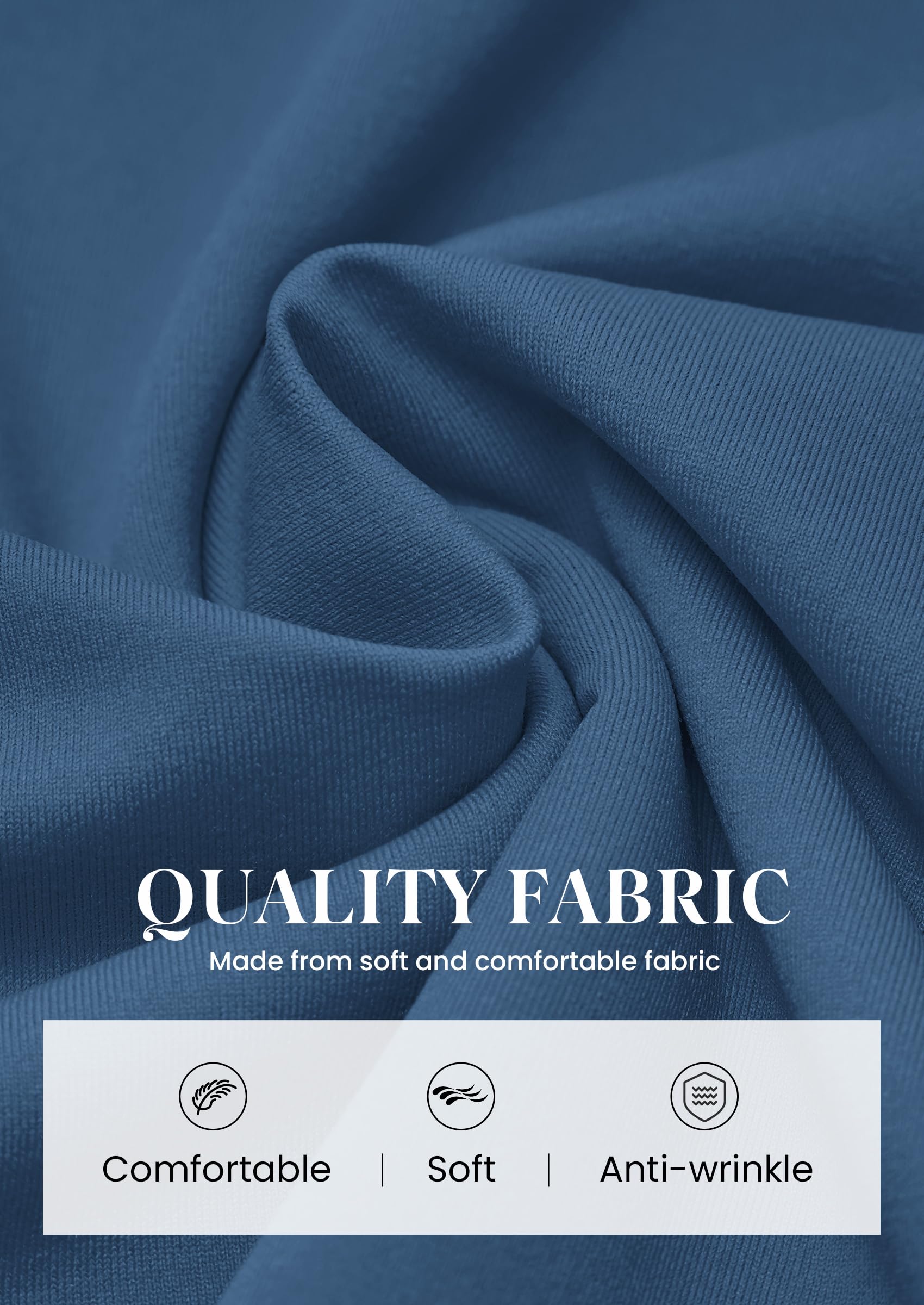 Womens Fit and Flare Crewneck Long Sleeve Mini Dress Grey Blue