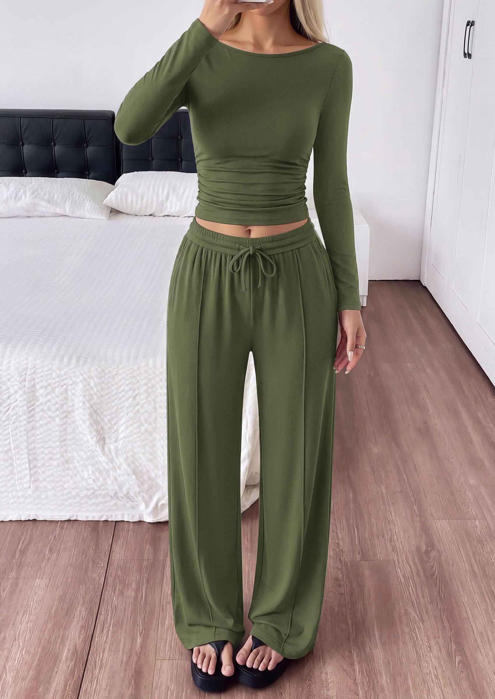 Womens 2 Piece Lounge Sets Fall Fashion Airport Travel Outfits