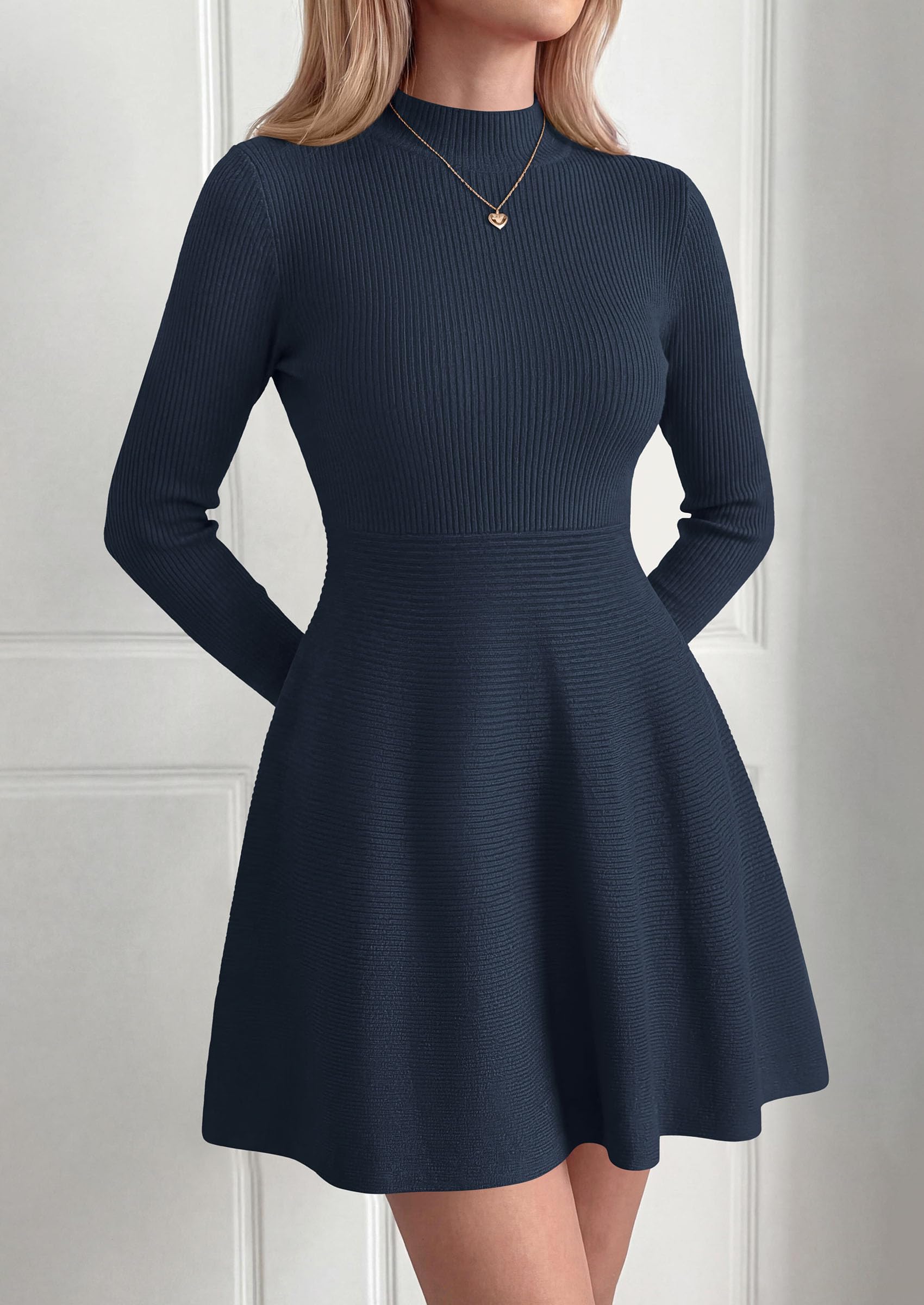 Women's Knit A Line Short Sweater Dress for Fall Wedding Guest