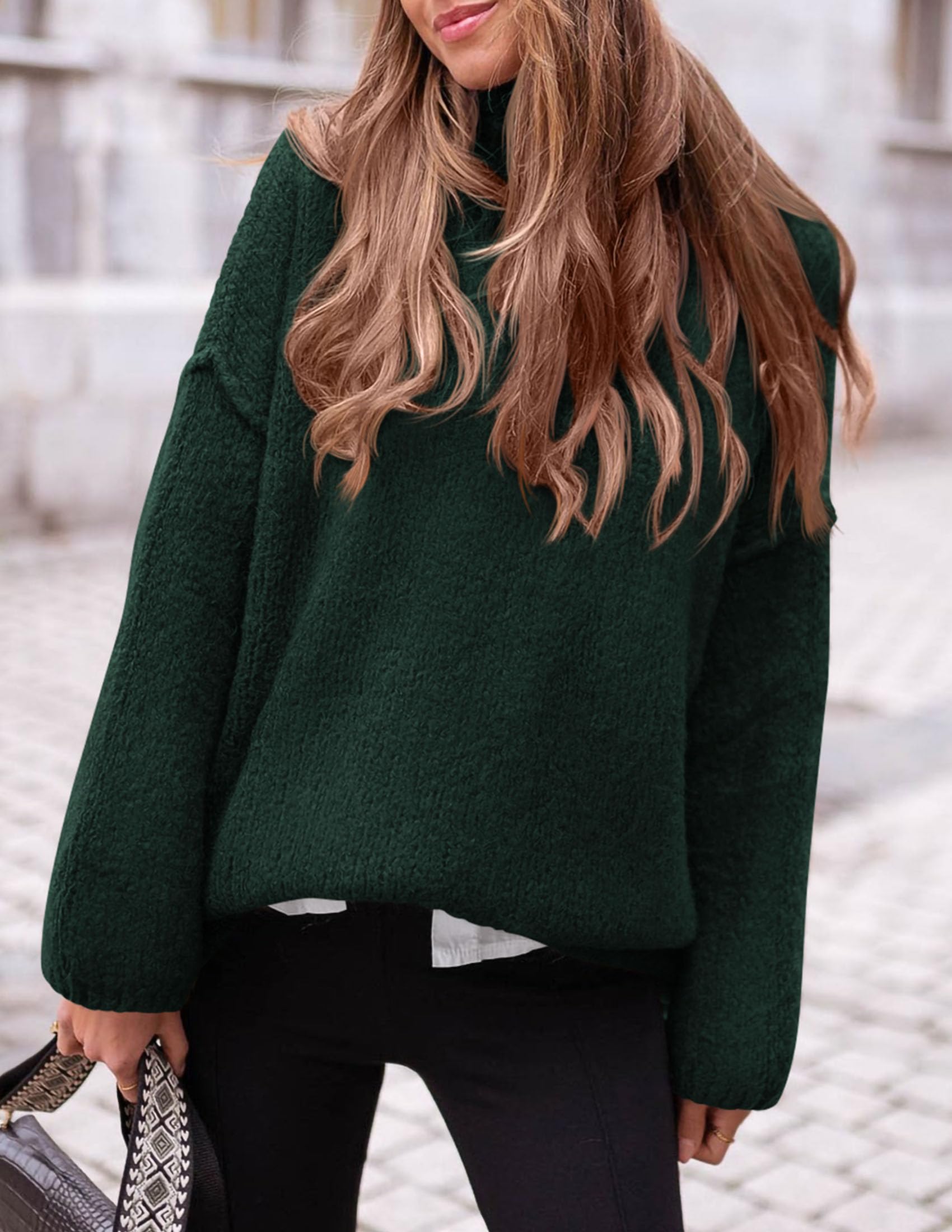 Women's Cozy Chunky Knit Oversized Fall Turtleneck Sweaters