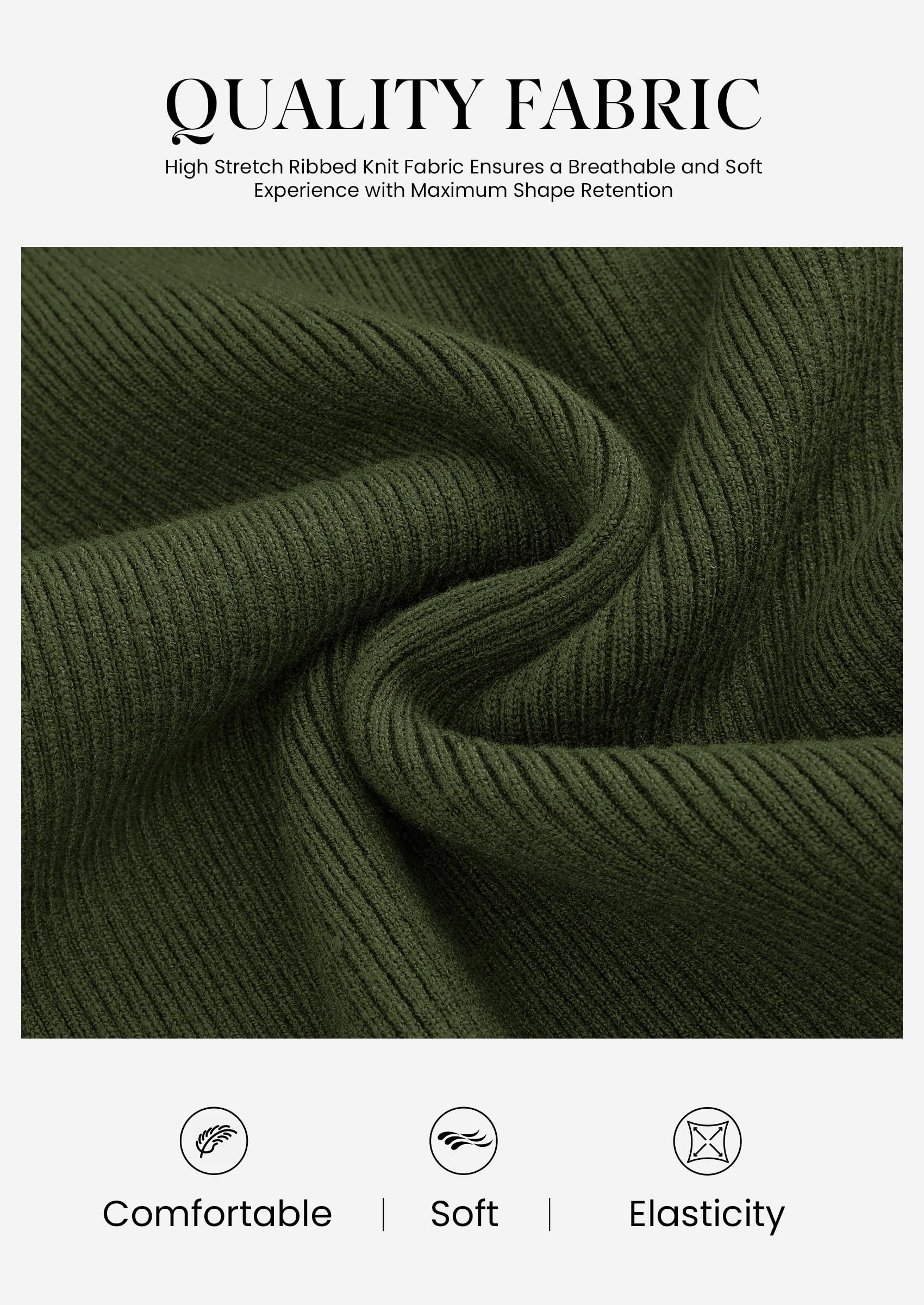 Womens Long Sleeve Bodycon Sweater Dress,Army Green,Small