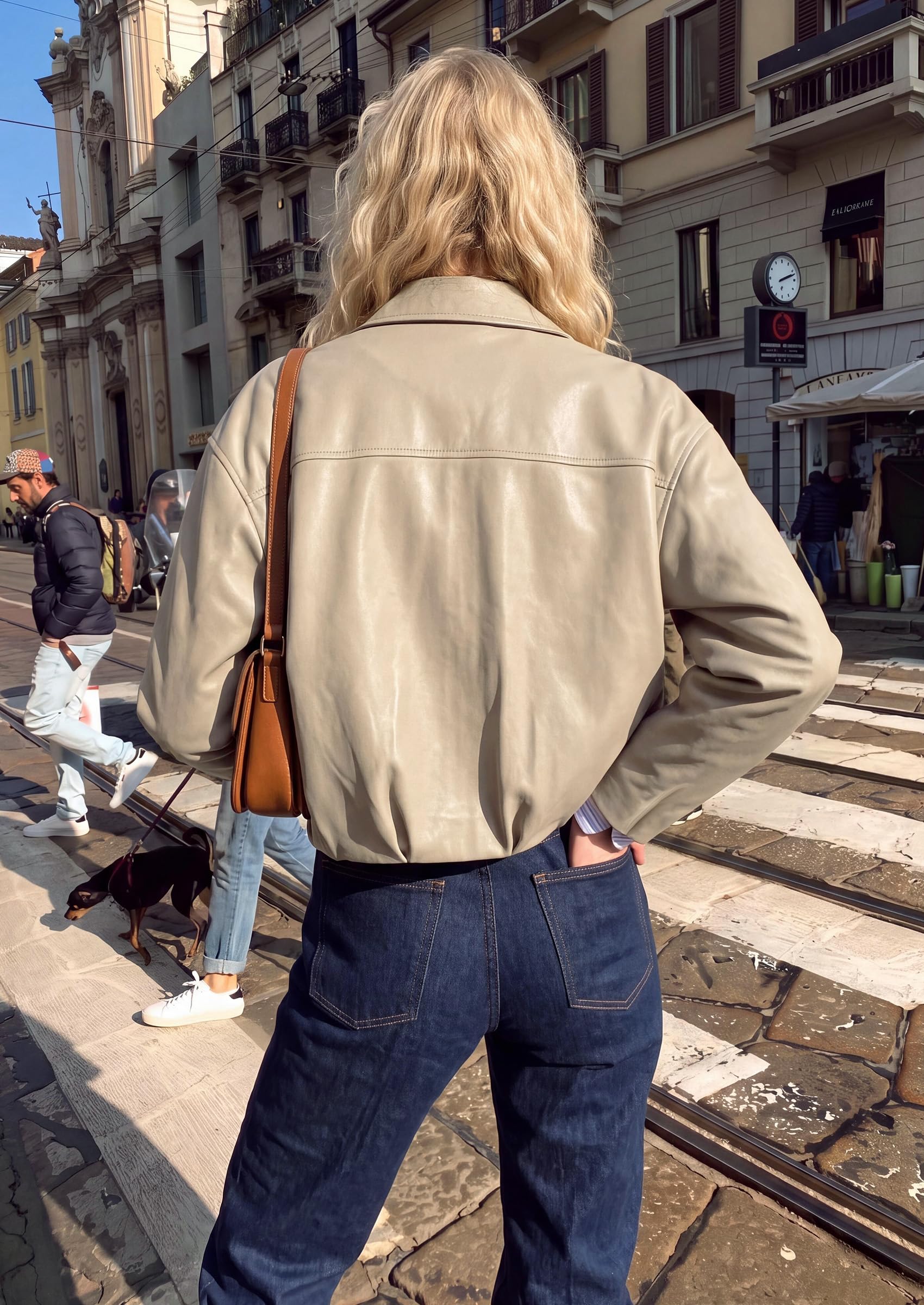 Womens Faux Leather Motorcycle Jackets Fall Cropped Coats