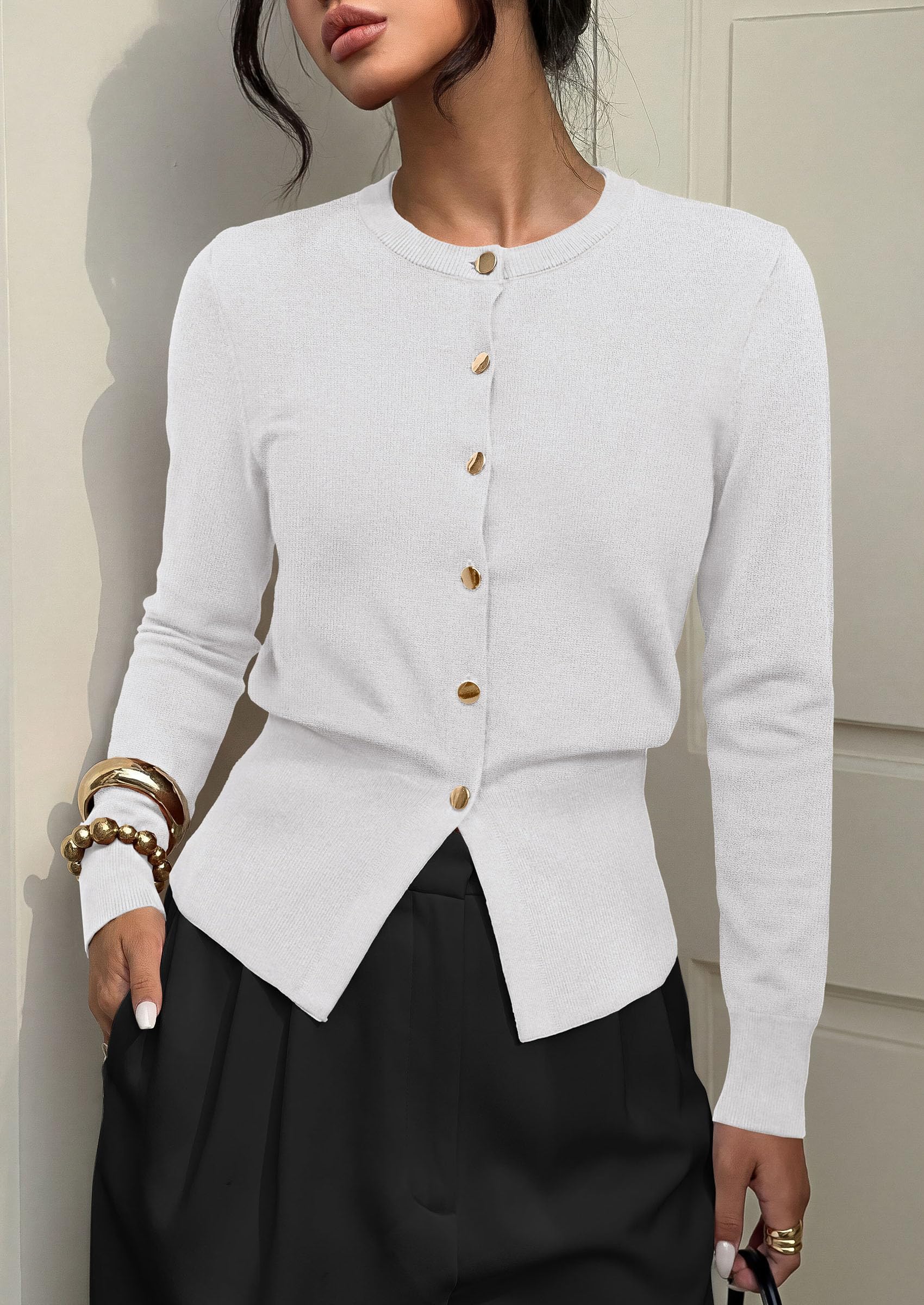 Womens Fall Fashion Knit Cardigan Sweaters Cinched Waist Tops
