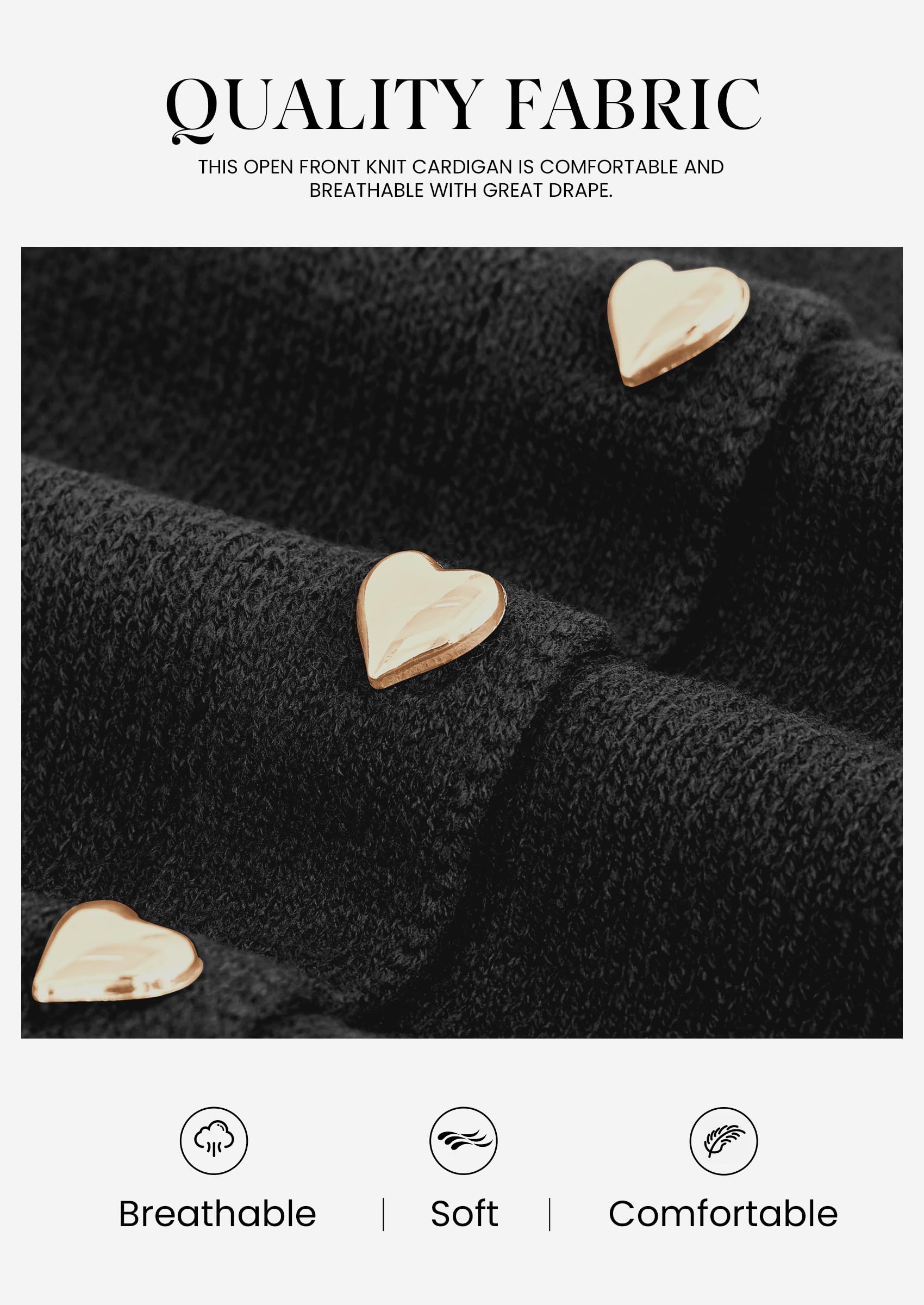 Cardigan for Women 2026 Fall Fashion Long Sleeve Trendy Button Down Work Office Sweaters Cute Winter Jacket (Black,Small)