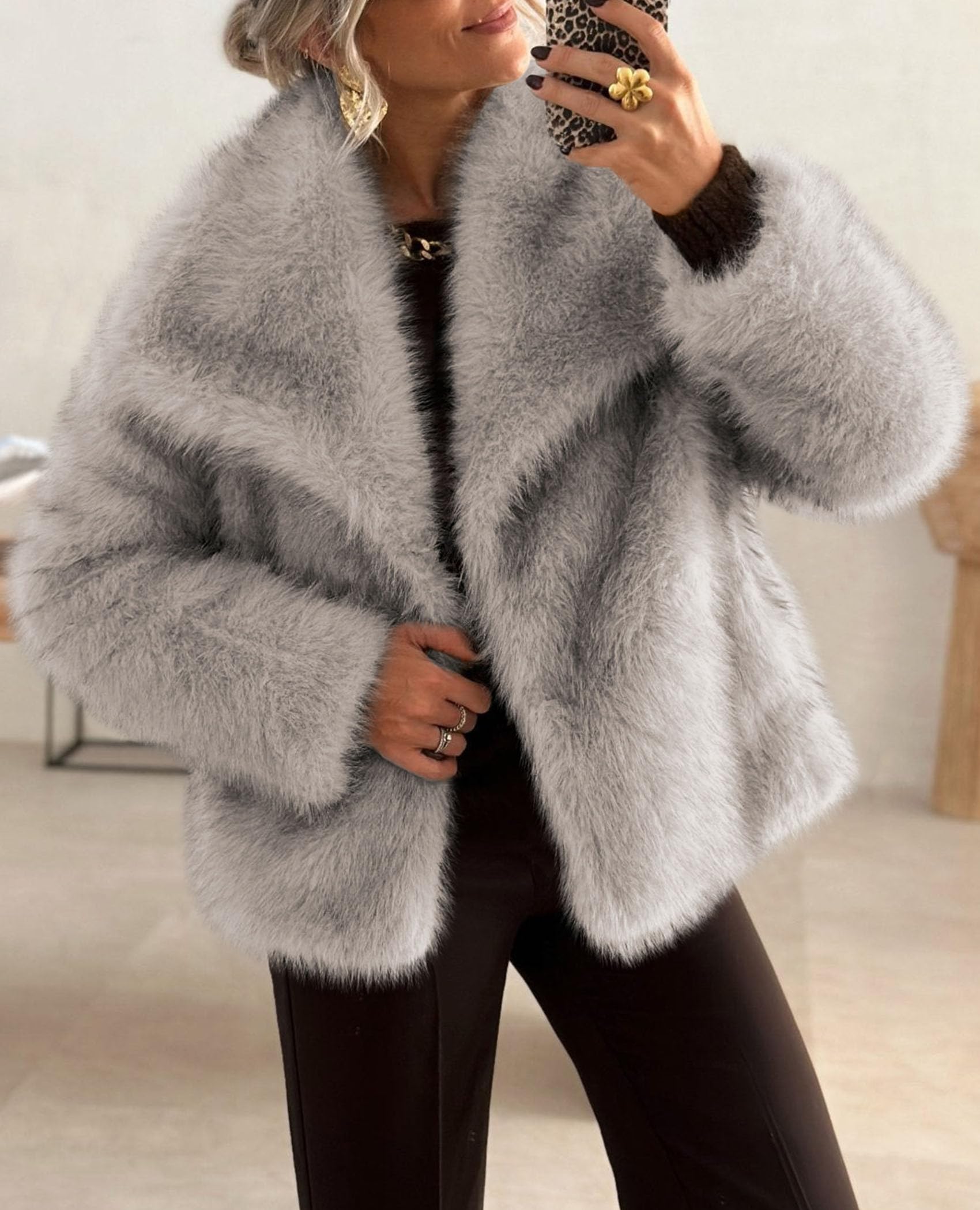 Womens Winter Coats Faux Fur Oversized Jackets