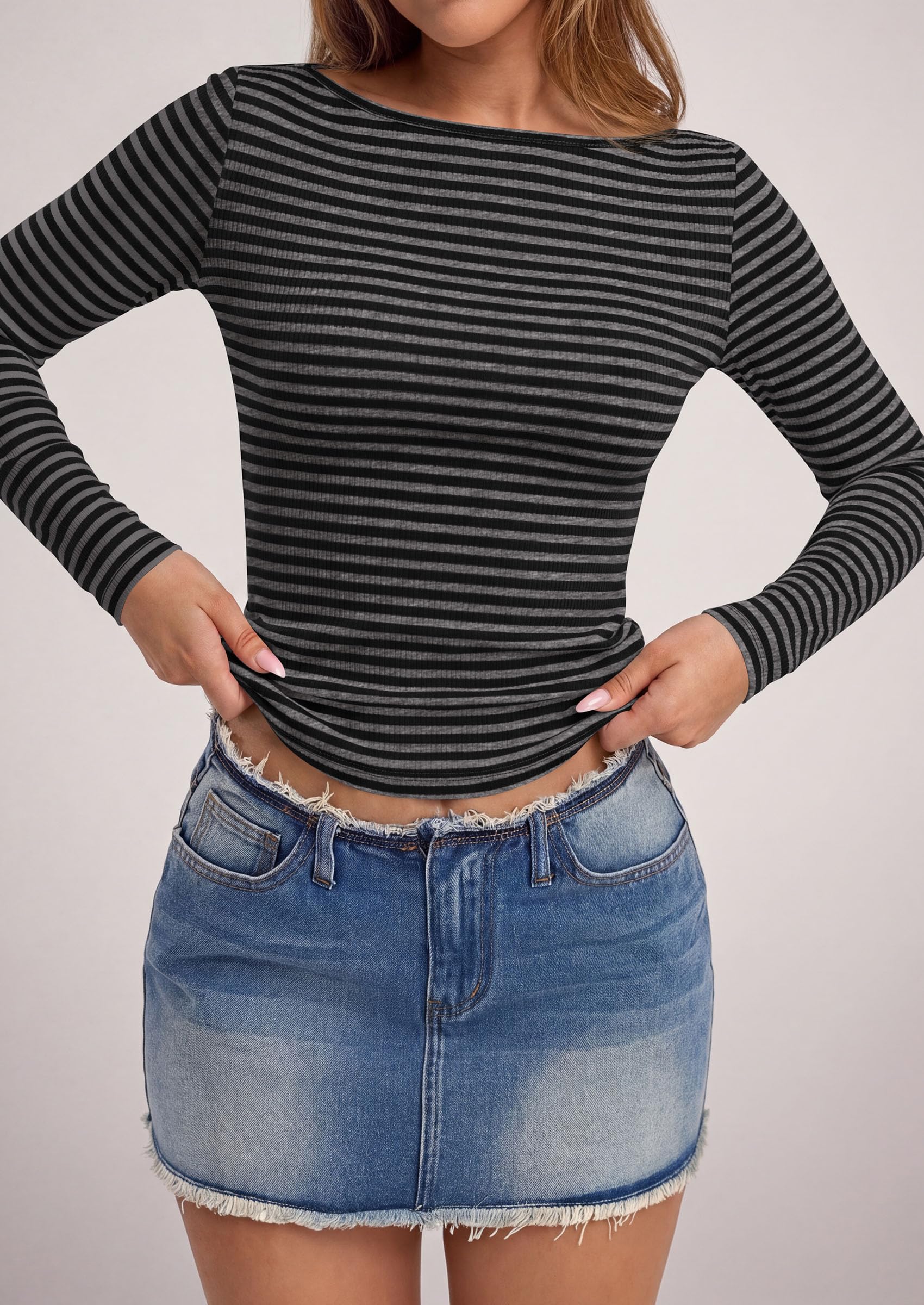 Long Sleeve Striped Shirts for Women