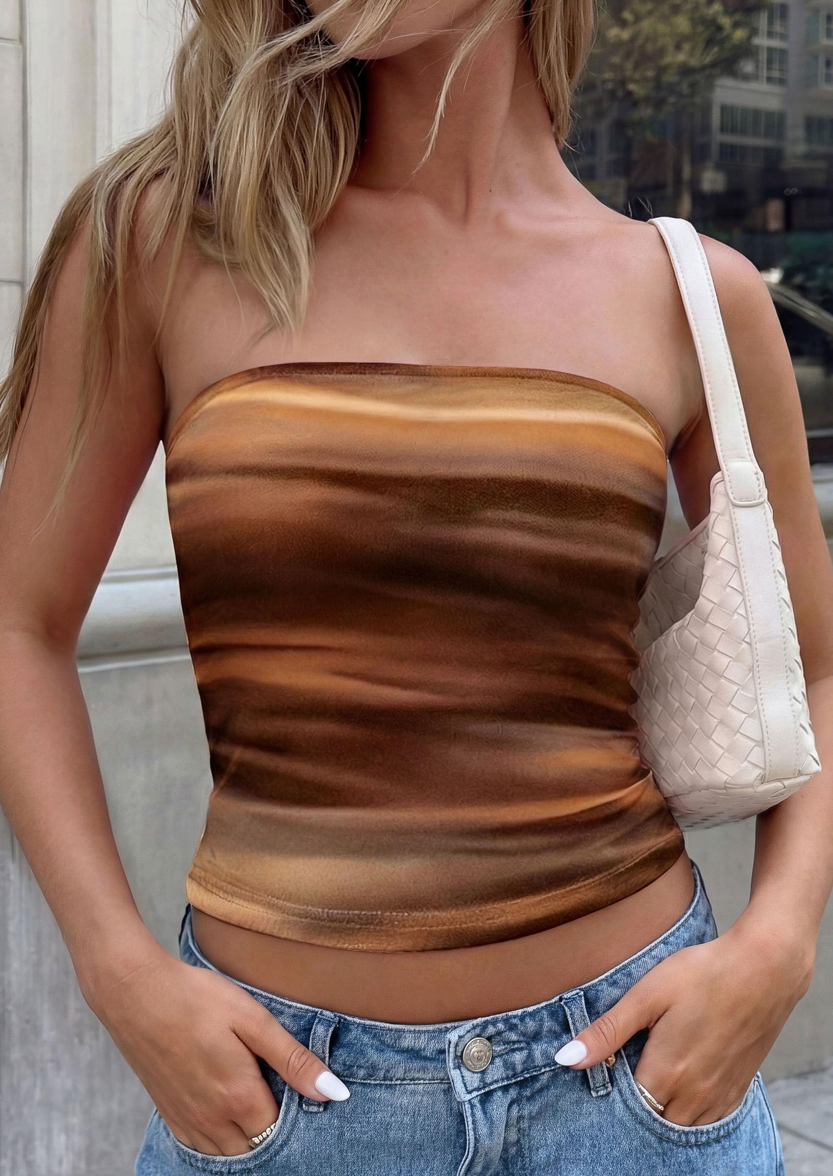 Tube Tops for Women Summer Floral Going Out Vacation Outfits