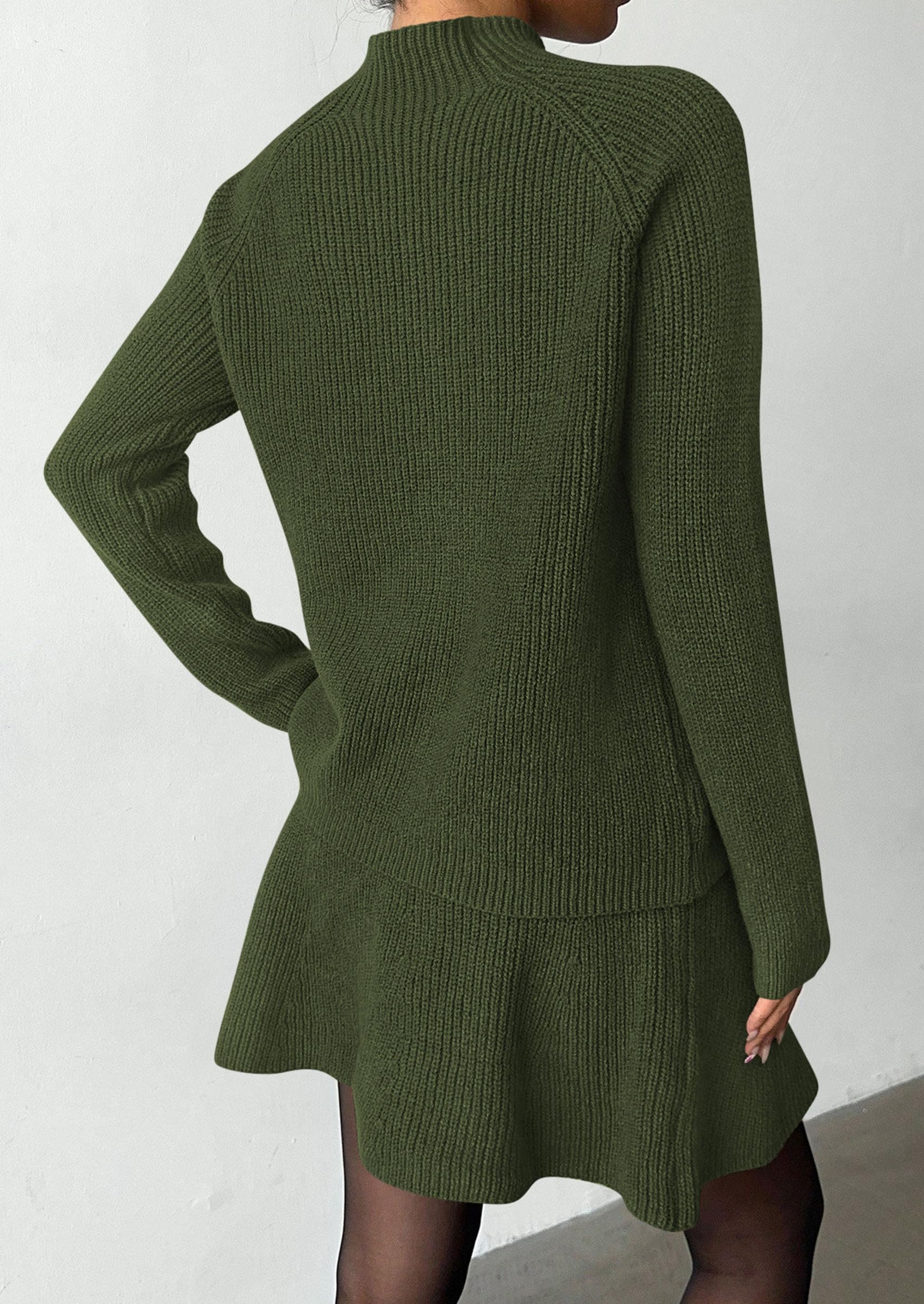 Women's Fall 2 Piece Outfits Matching Sweater Skirt Sets