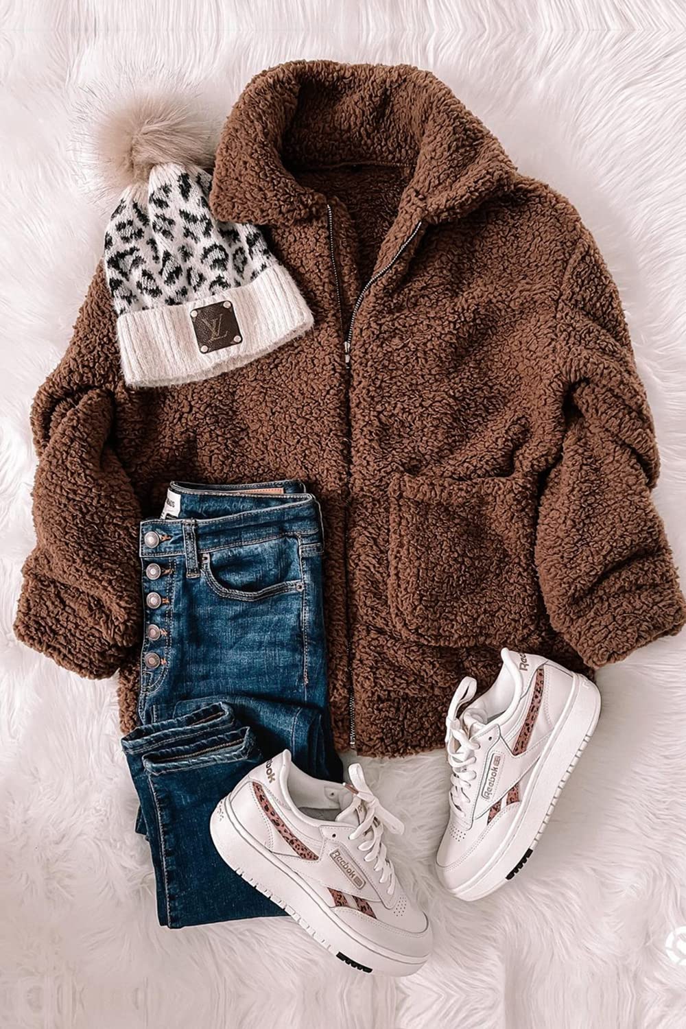 Oversized Sherpa Fleece Jacket Women's Winter Coats Outerwear